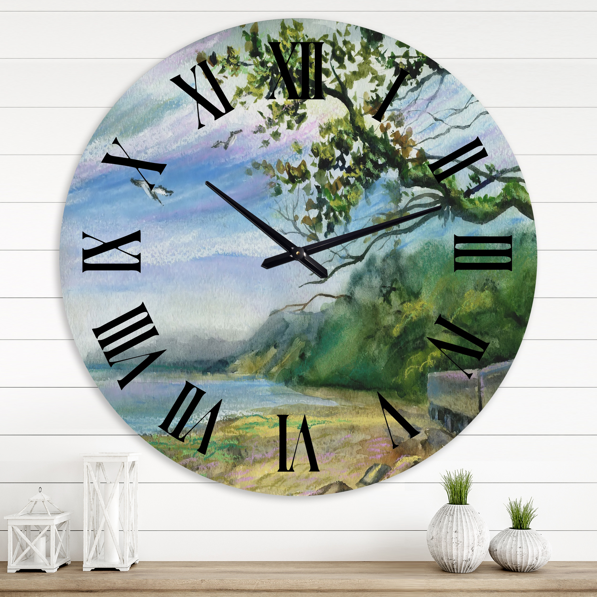Designart 1 in Quartz Coastal Wall Clock