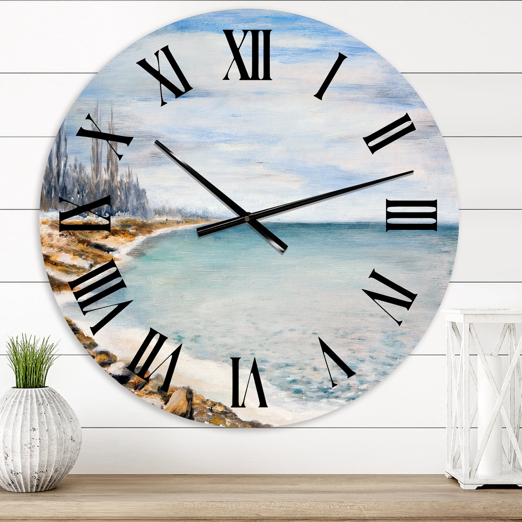 Designart 1 in Quartz Coastal Wall Clock