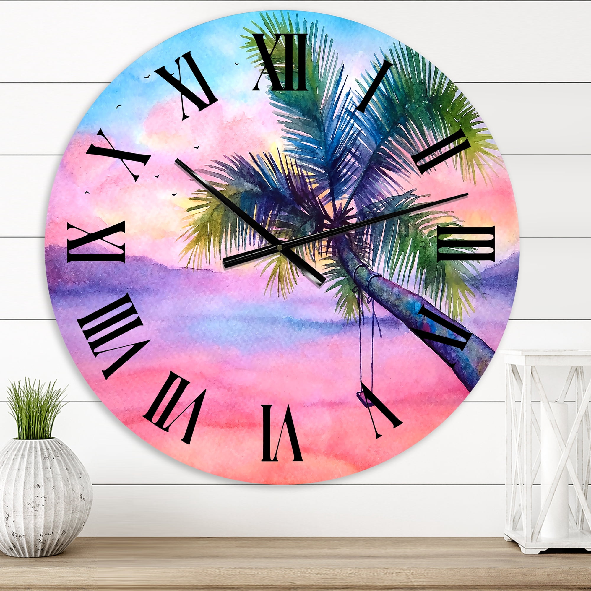 Designart 1 in Quartz Coastal Wall Clock