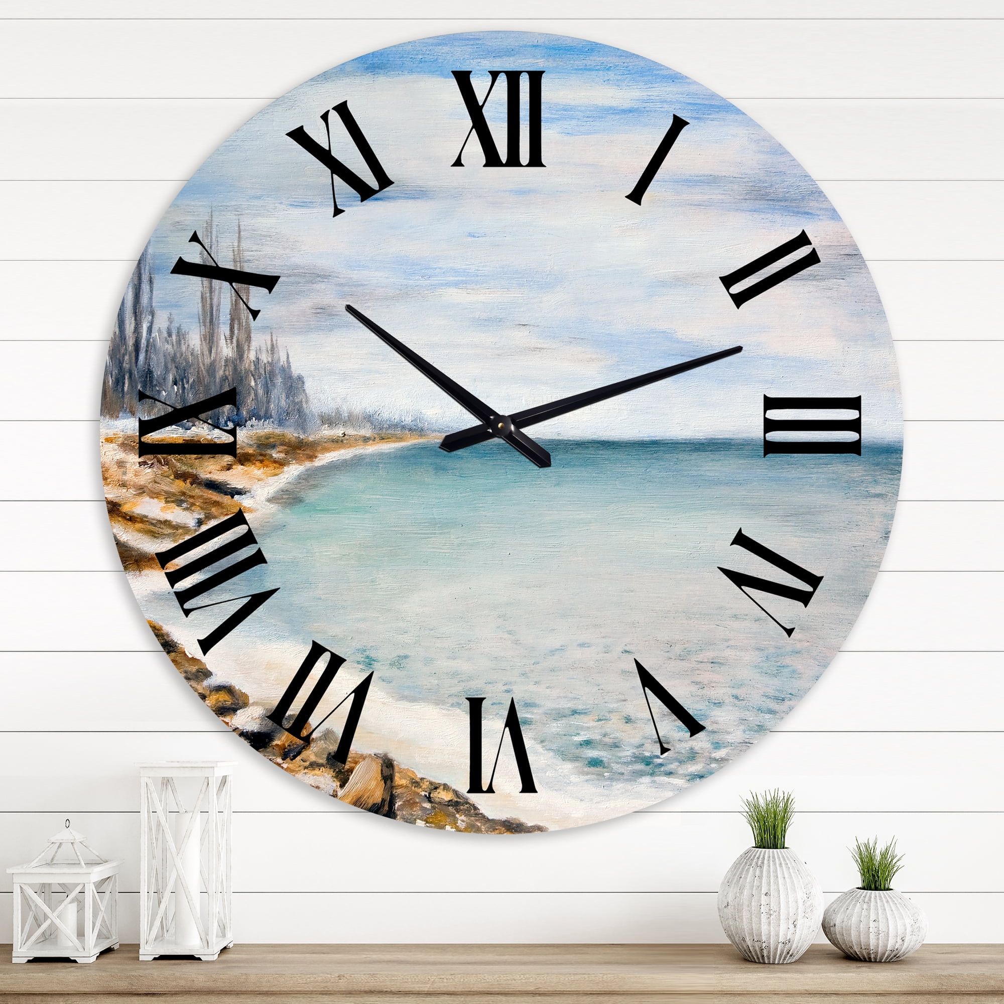 Designart 1 in Quartz Coastal Wall Clock