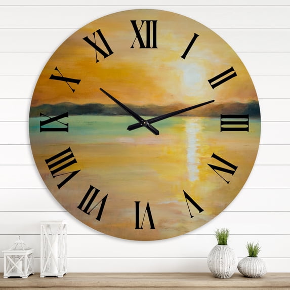 Designart 1 in Quartz Coastal Wall Clock