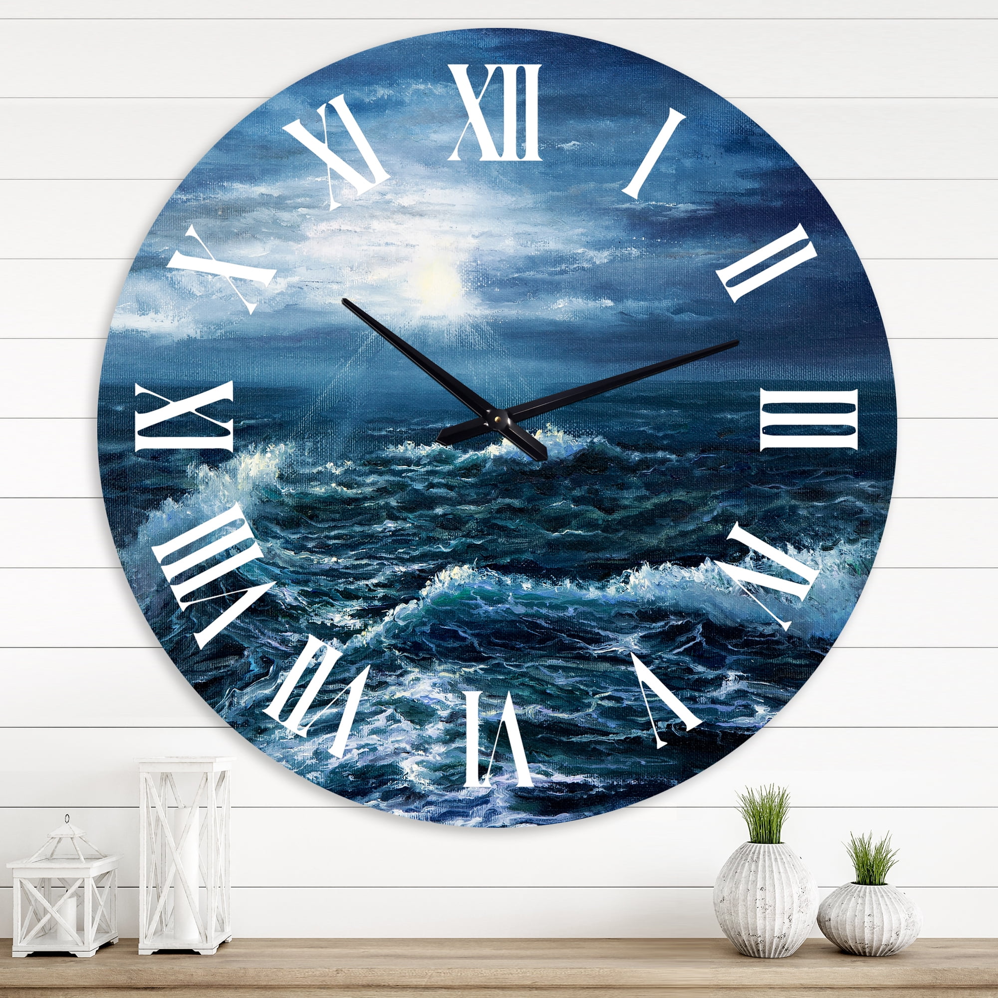 Designart 1 in Quartz Coastal Wall Clock