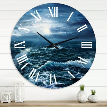 Designart 1 in Quartz Coastal Wall Clock
