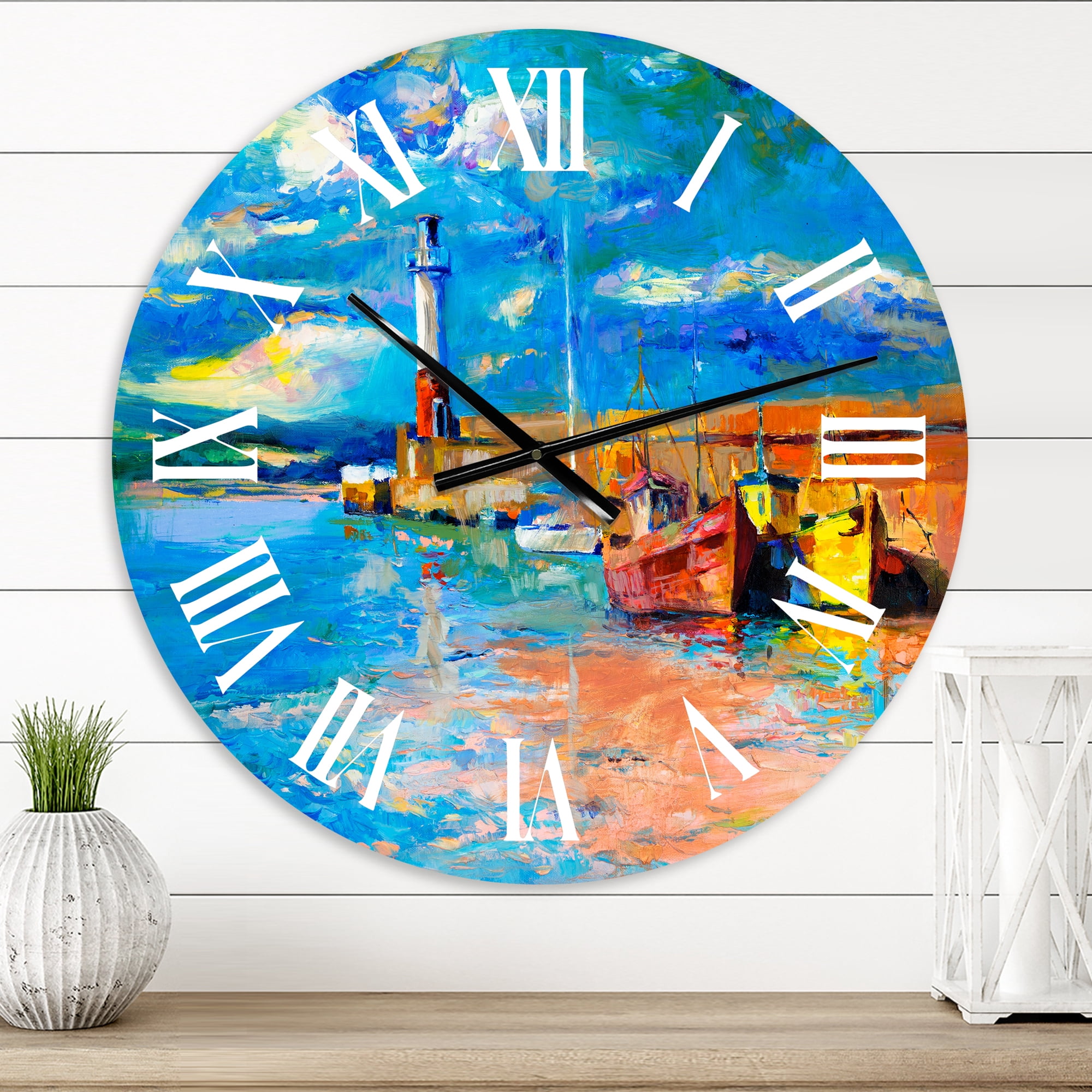 Designart 1 in Quartz Coastal Wall Clock
