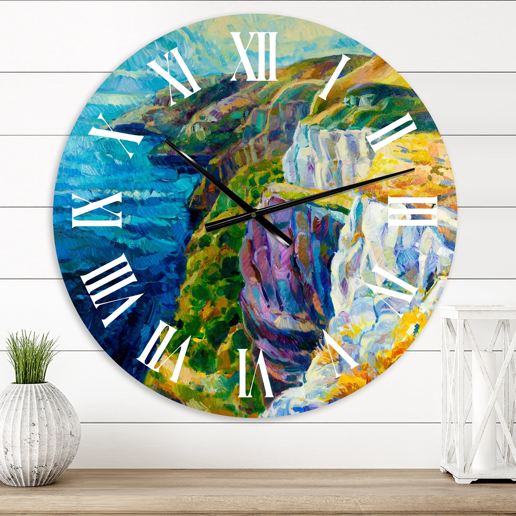 Designart 1 in Quartz Coastal Wall Clock