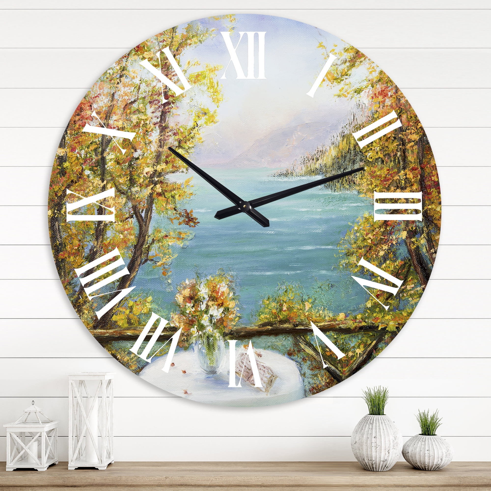 Designart 1 in Quartz Coastal Wall Clock