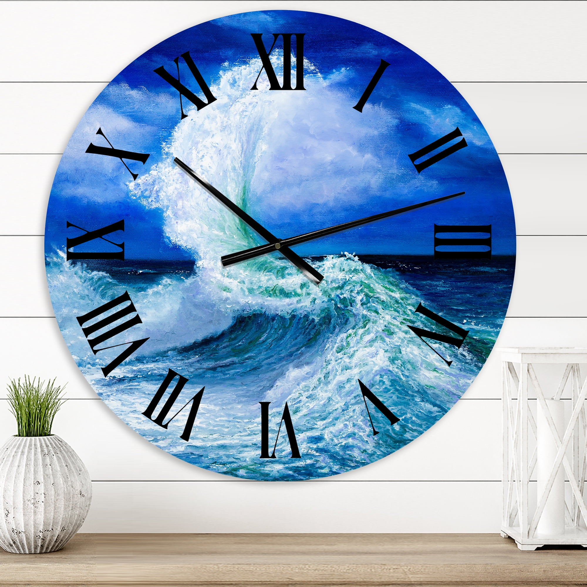 Designart 1 in Quartz Coastal Wall Clock