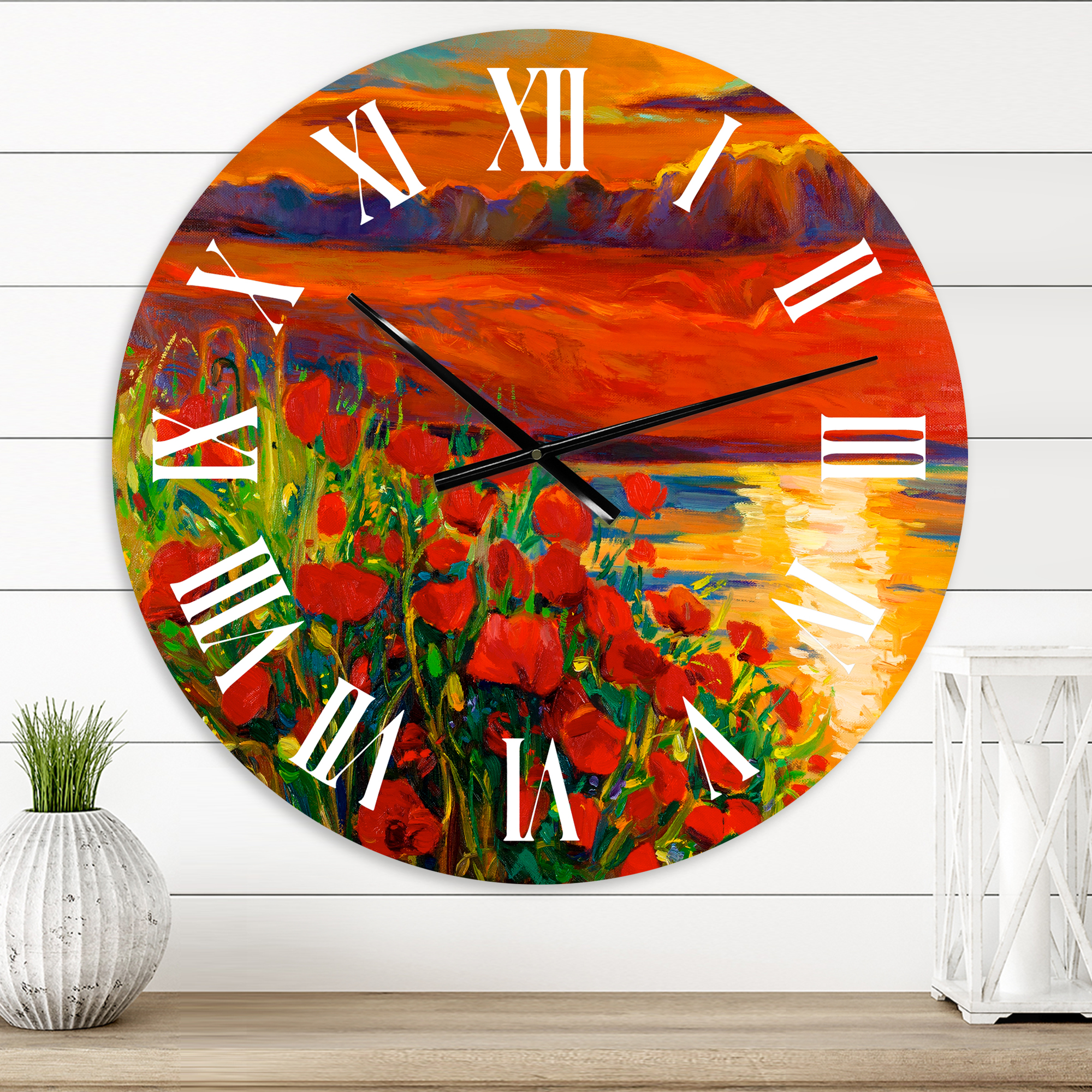 Designart 1 in Quartz Coastal Wall Clock