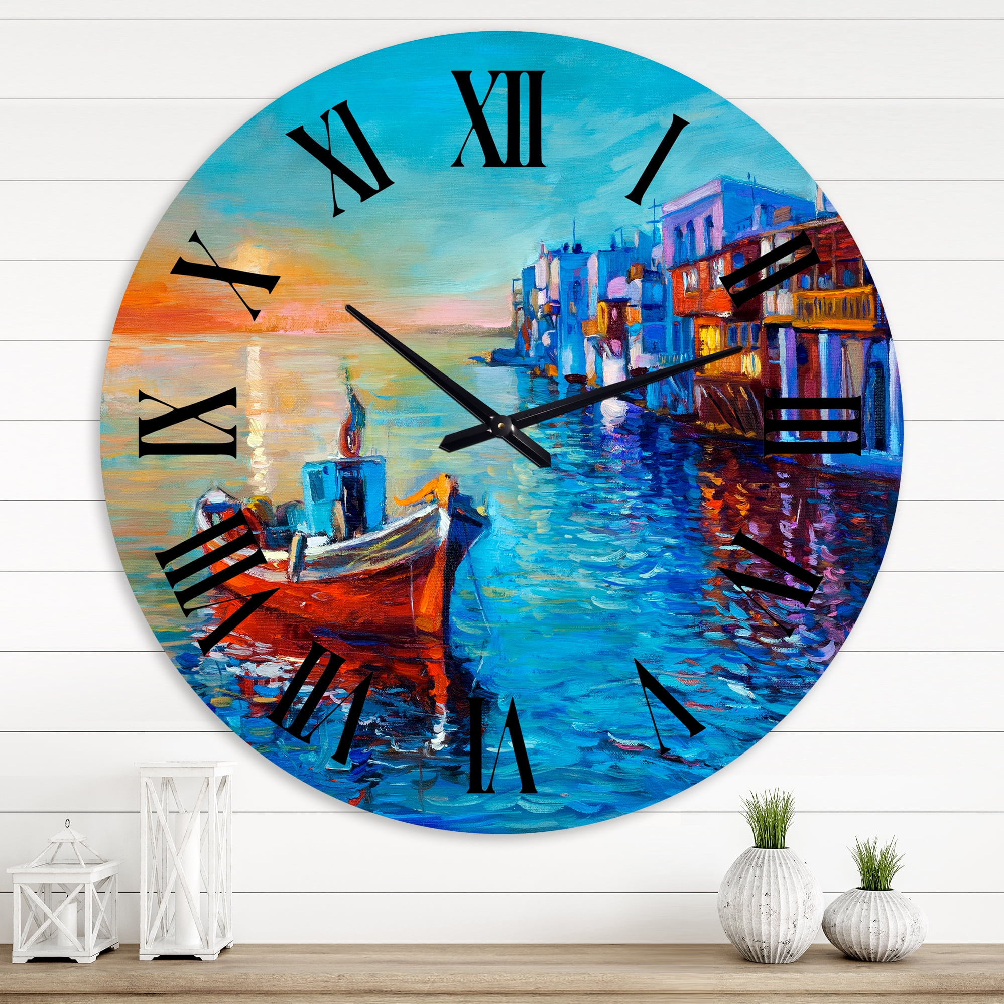 Designart 1 in Quartz Coastal Wall Clock