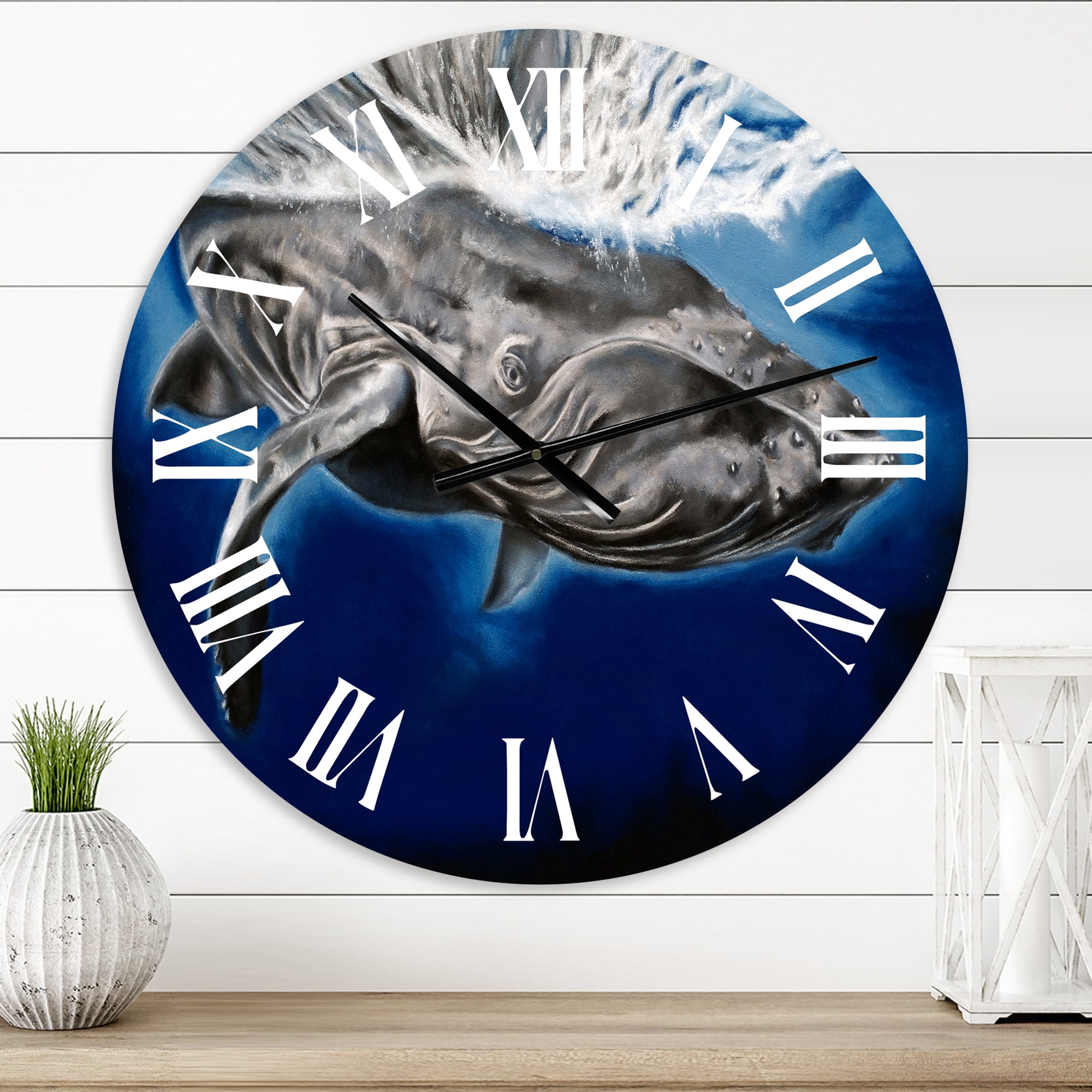 Designart 1 in Quartz Coastal Wall Clock