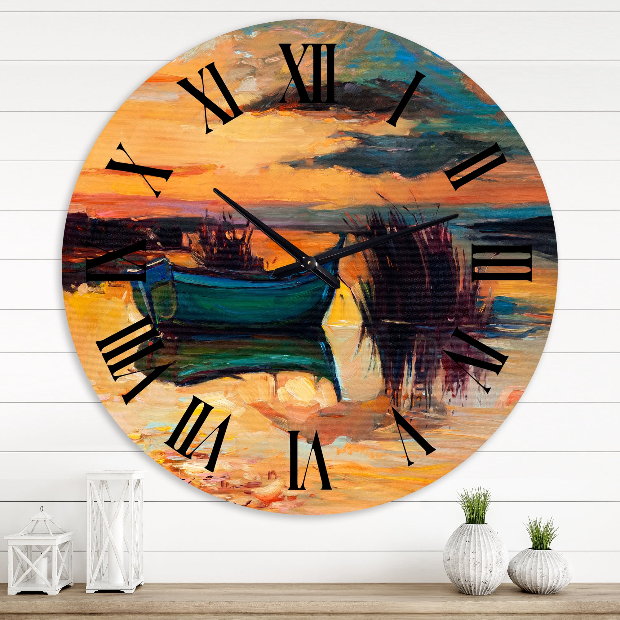 Designart 1 in Quartz Coastal Wall Clock