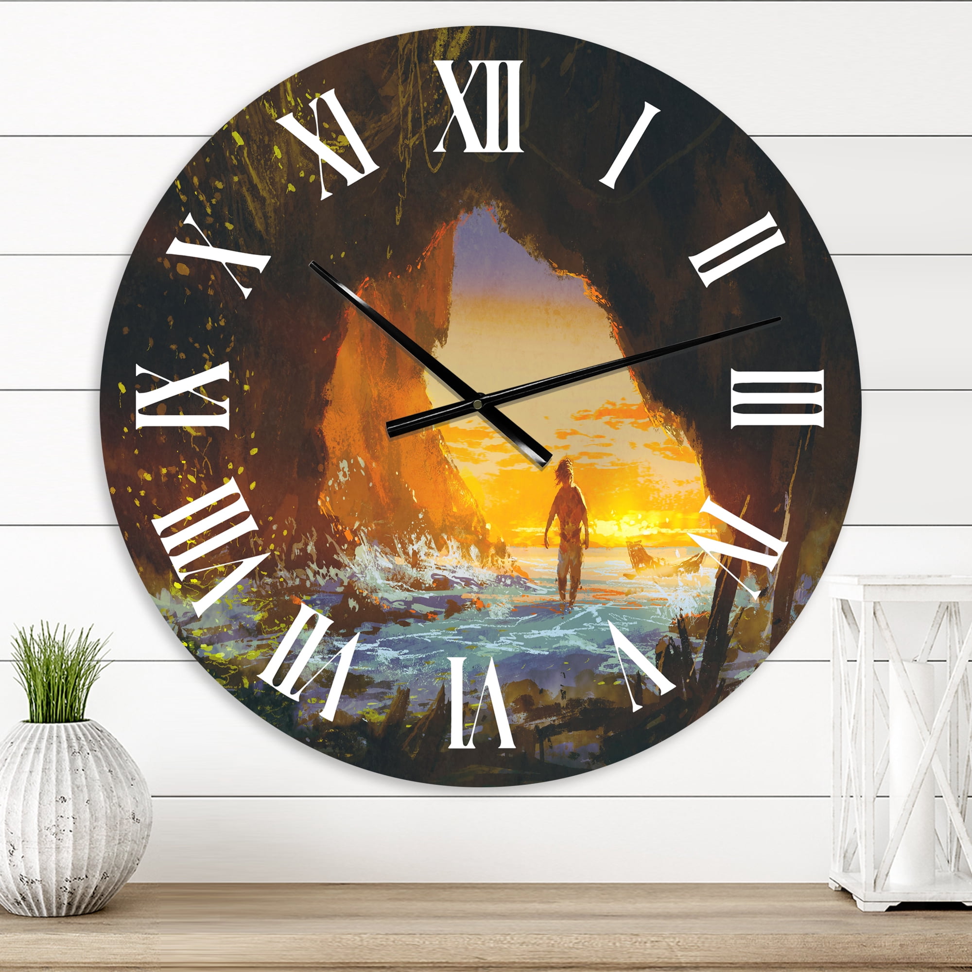 Designart 1 in Quartz Coastal Wall Clock