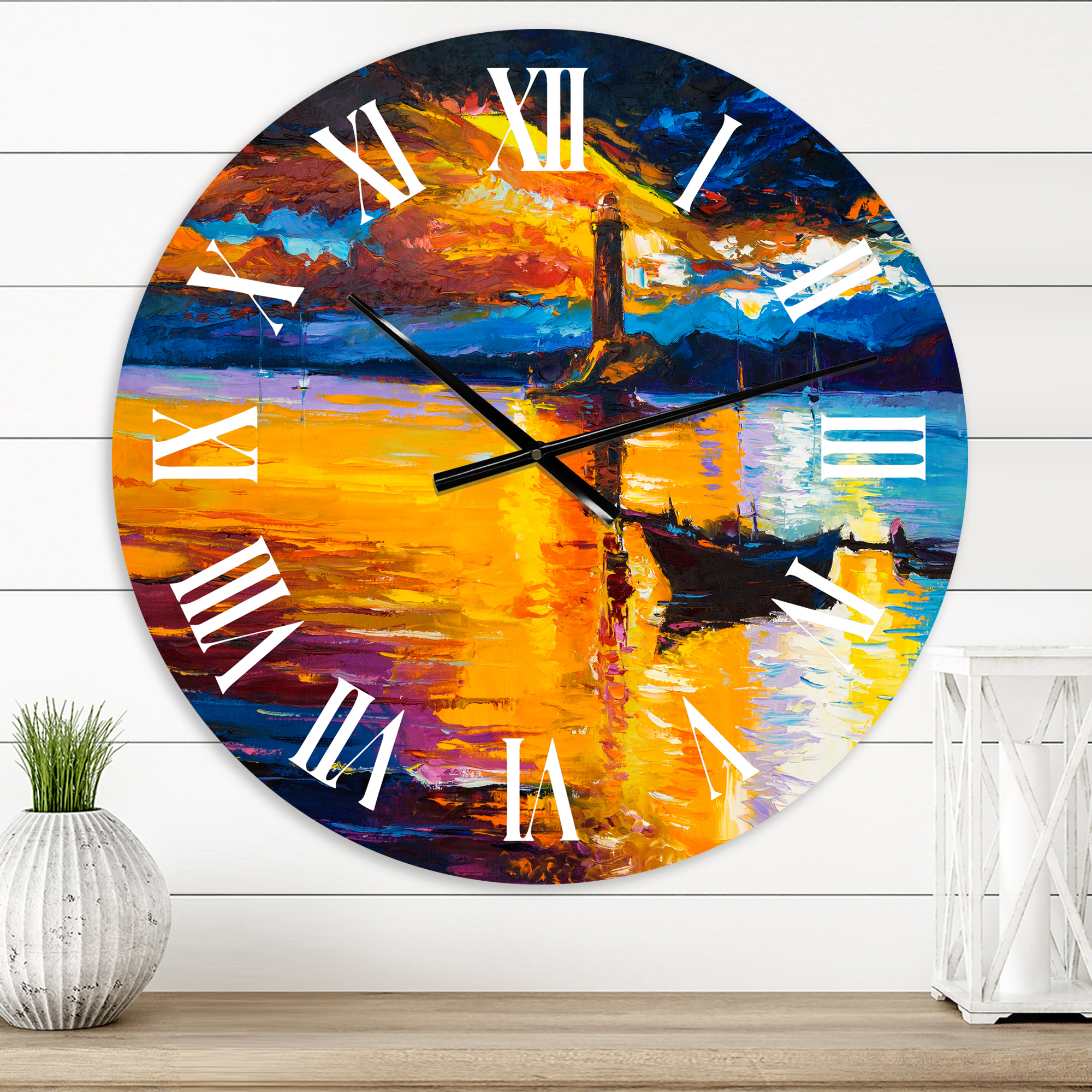 Designart 1 in Quartz Coastal Wall Clock