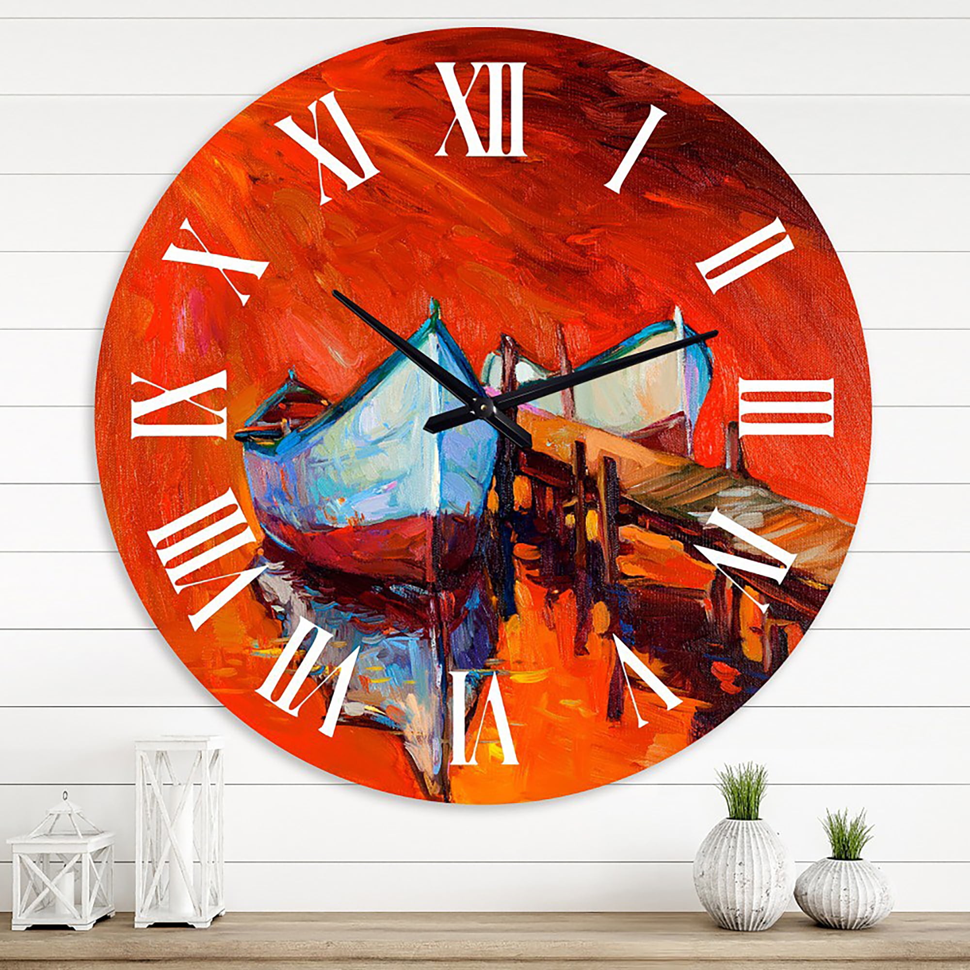 Designart 1 in Quartz Coastal Wall Clock