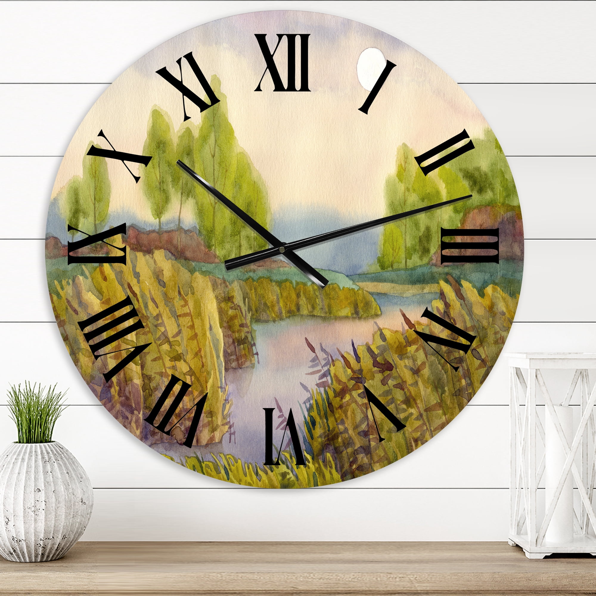 Designart 1 in Quartz Coastal Wall Clock