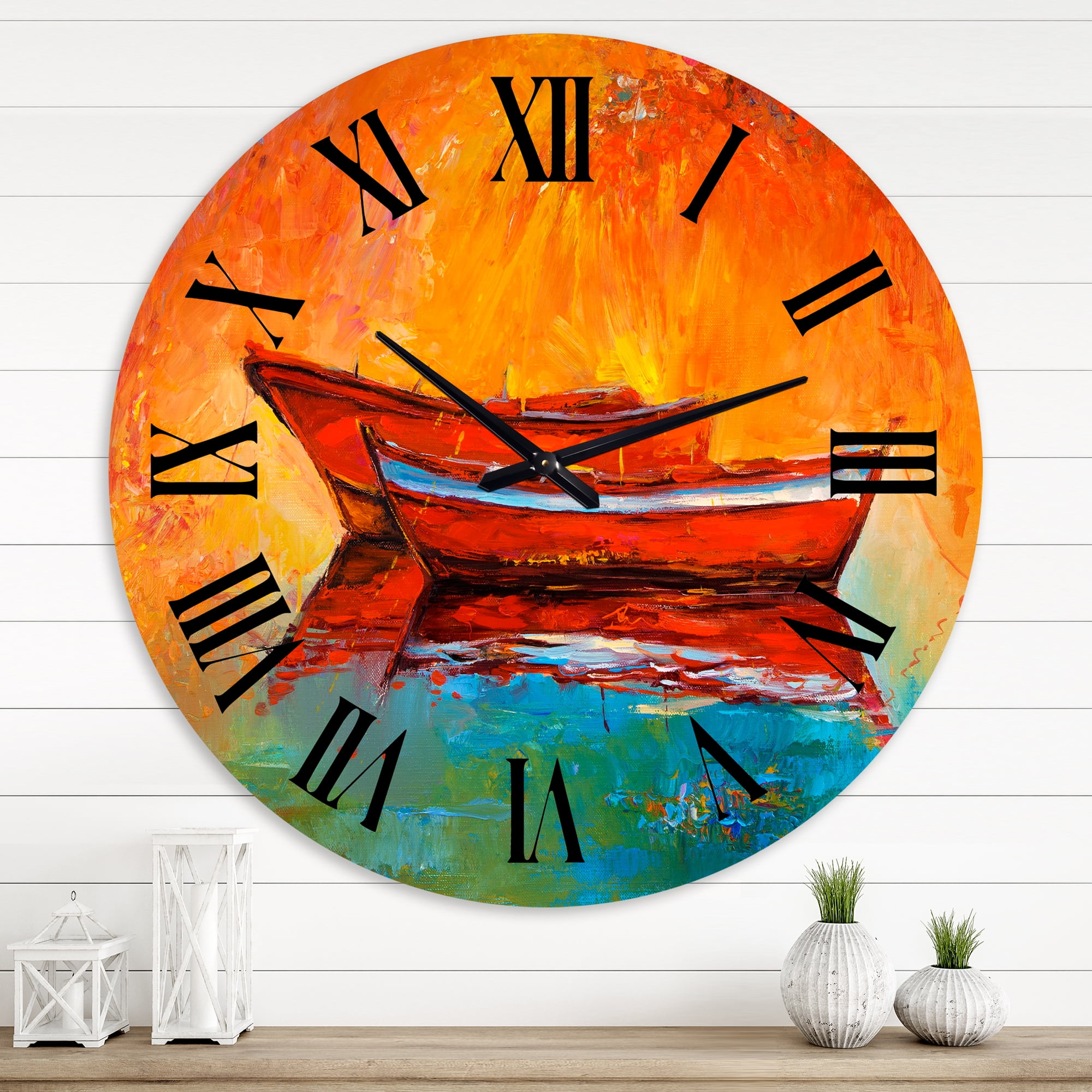 Designart 1 in Quartz Coastal Wall Clock