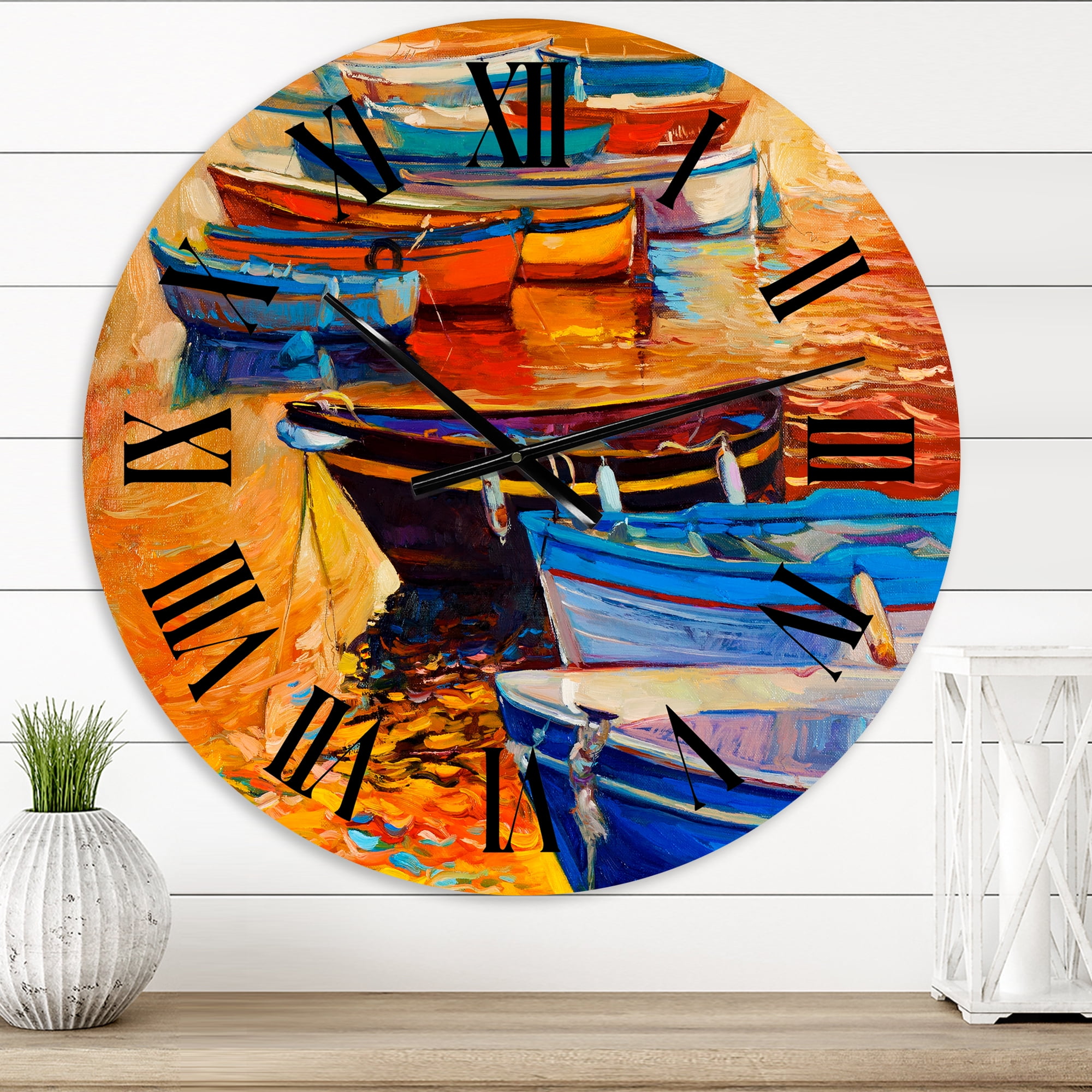 Designart 1 in Quartz Coastal Wall Clock