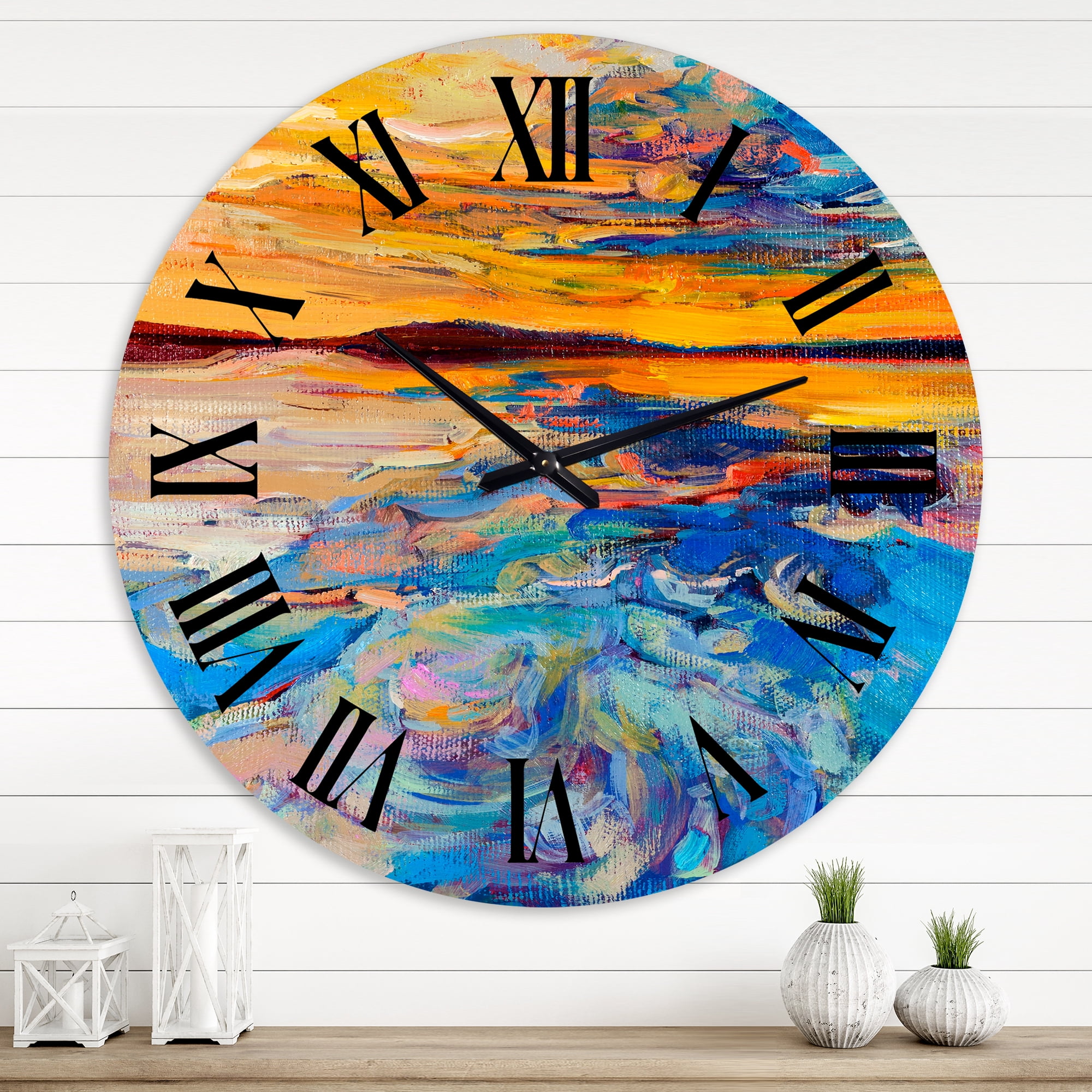 Designart 1 in Quartz Coastal Wall Clock