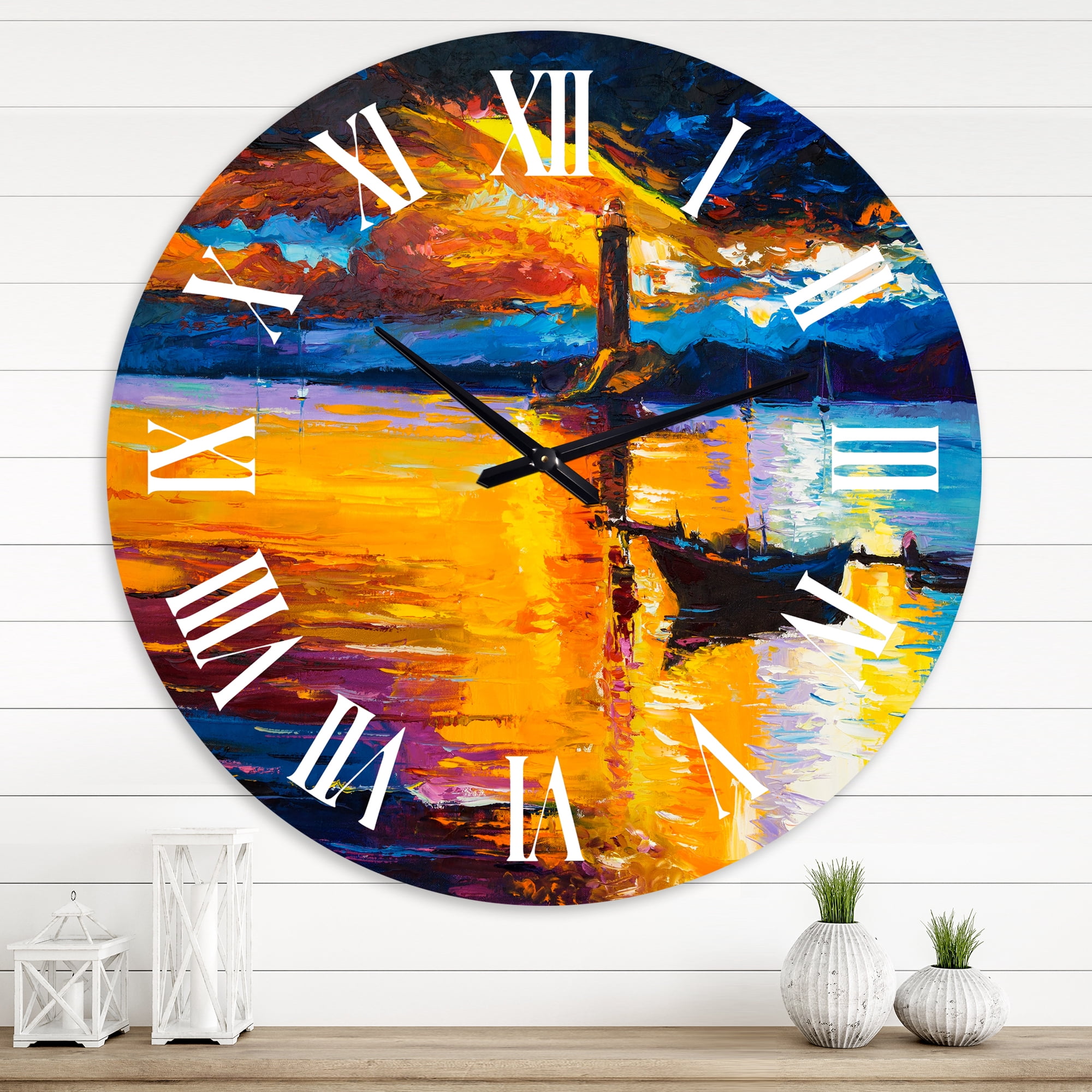 Designart 1 in Quartz Coastal Wall Clock