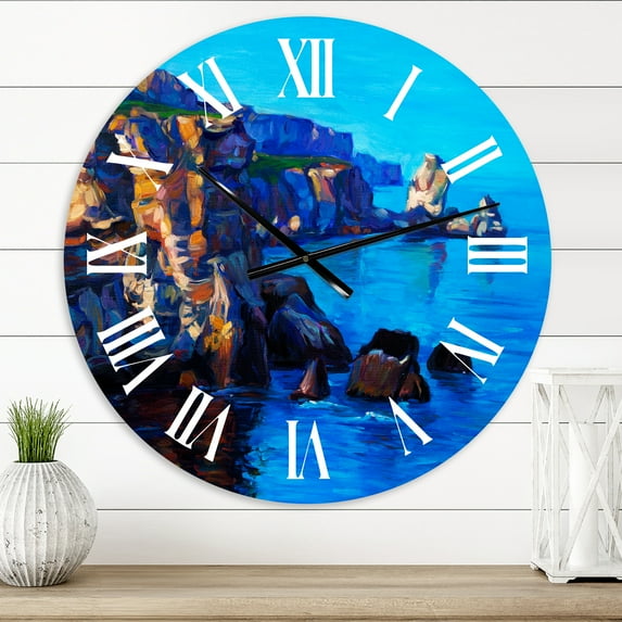 Designart 1 in Quartz Coastal Wall Clock