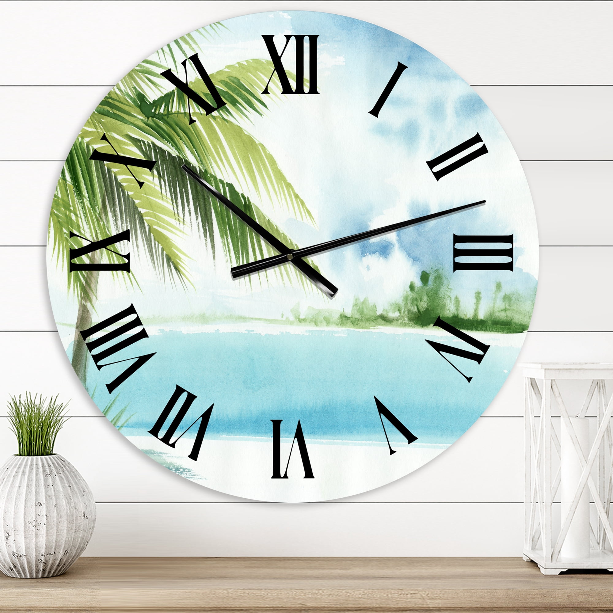 Designart 1 in Quartz Coastal Wall Clock