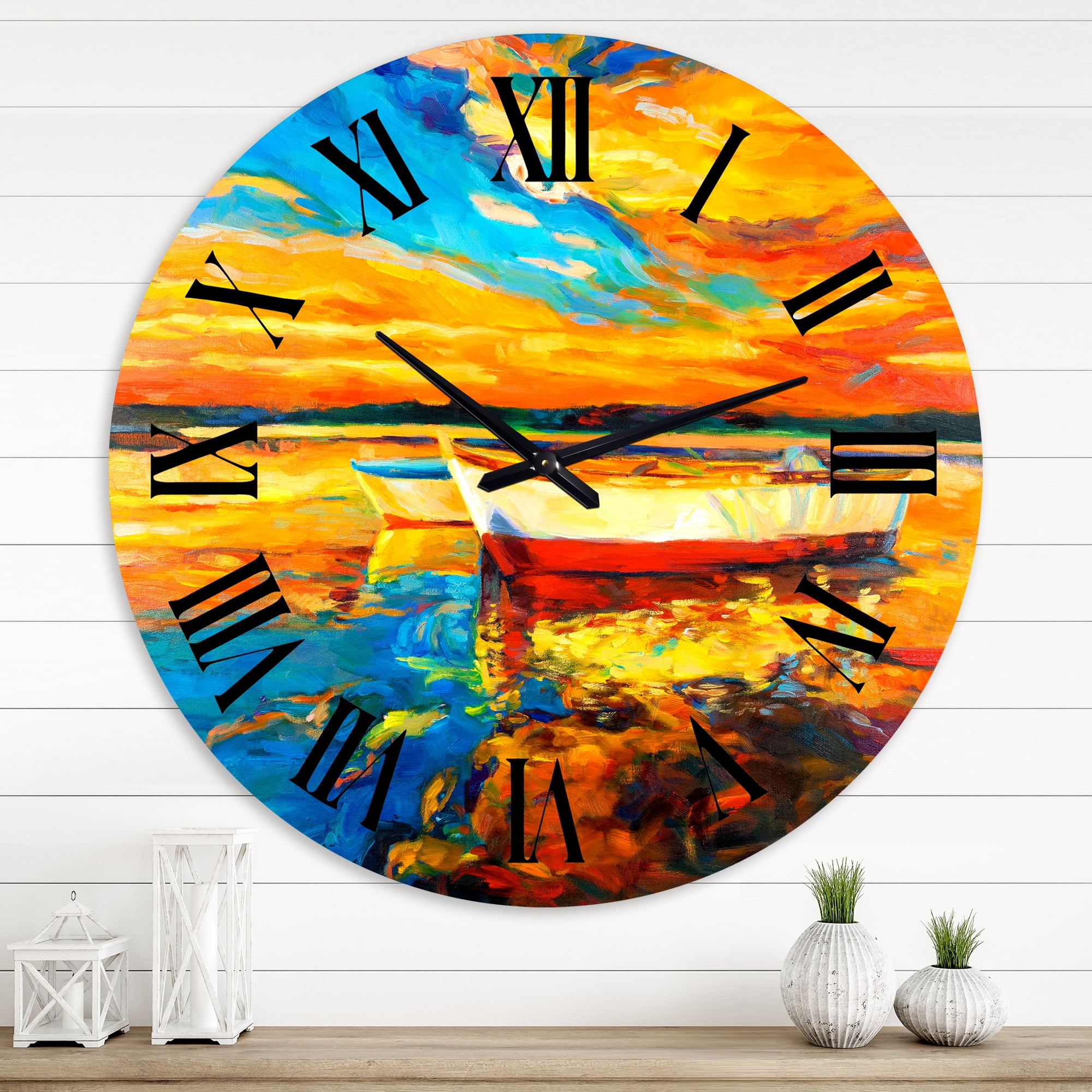 Designart 1 in Quartz Coastal Wall Clock