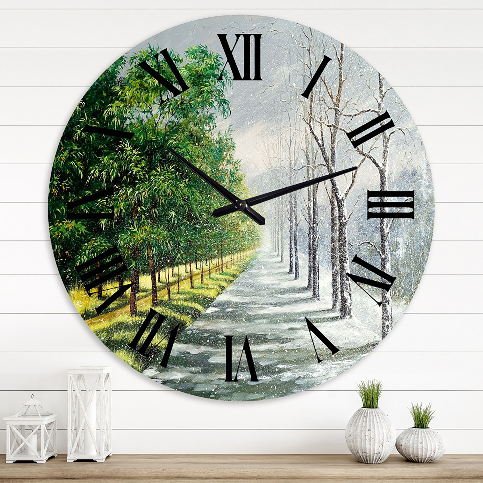 Designart 1 in Quartz Country Wall Clock
