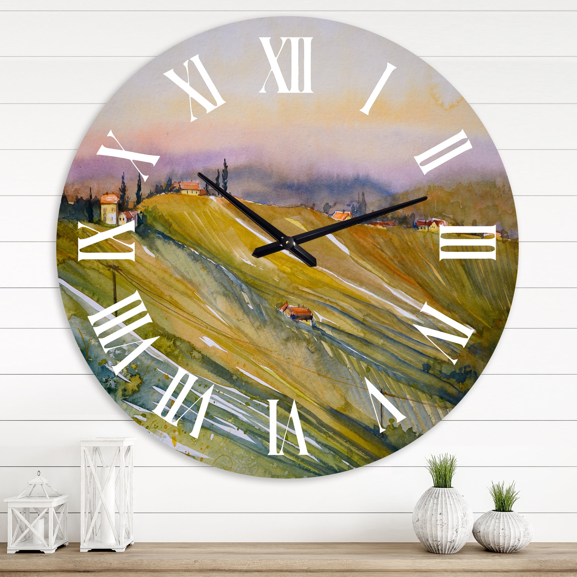 Designart 1 in Quartz Country Wall Clock
