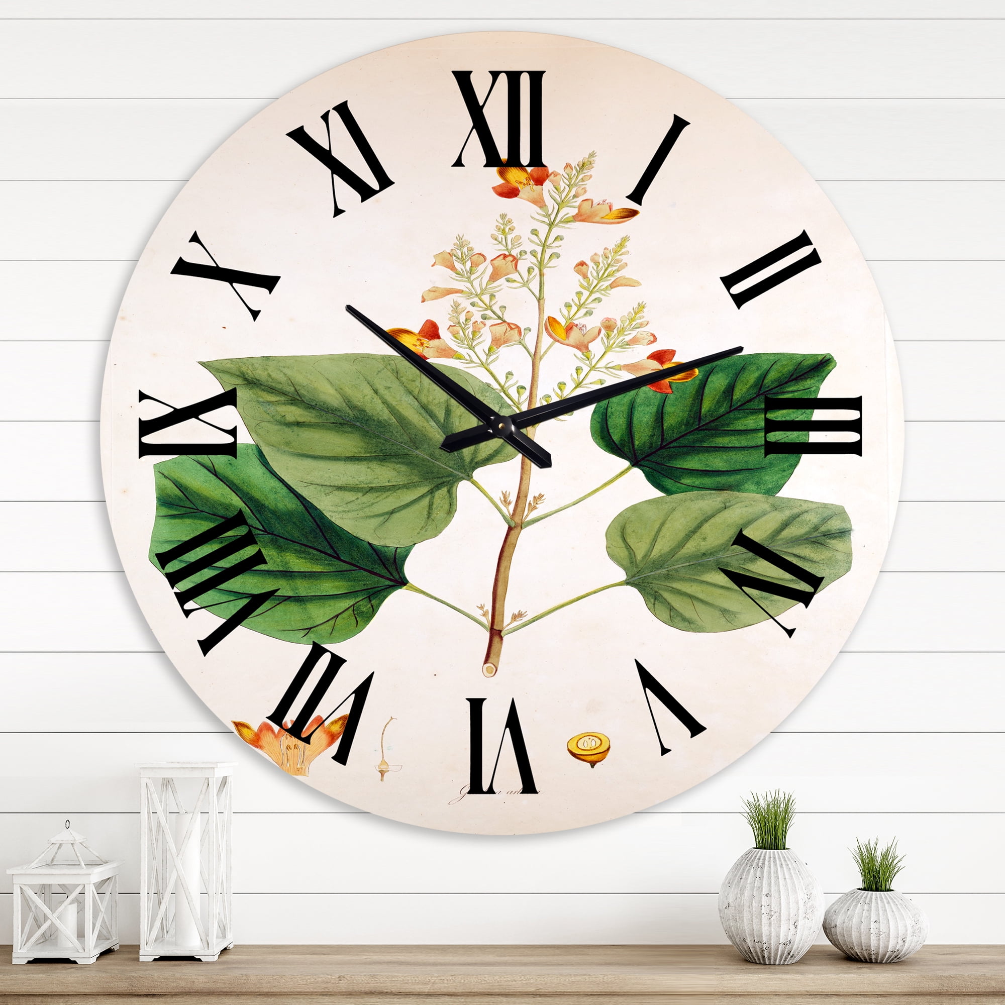 Designart 1 in Quartz Farmhouse Wall Clock