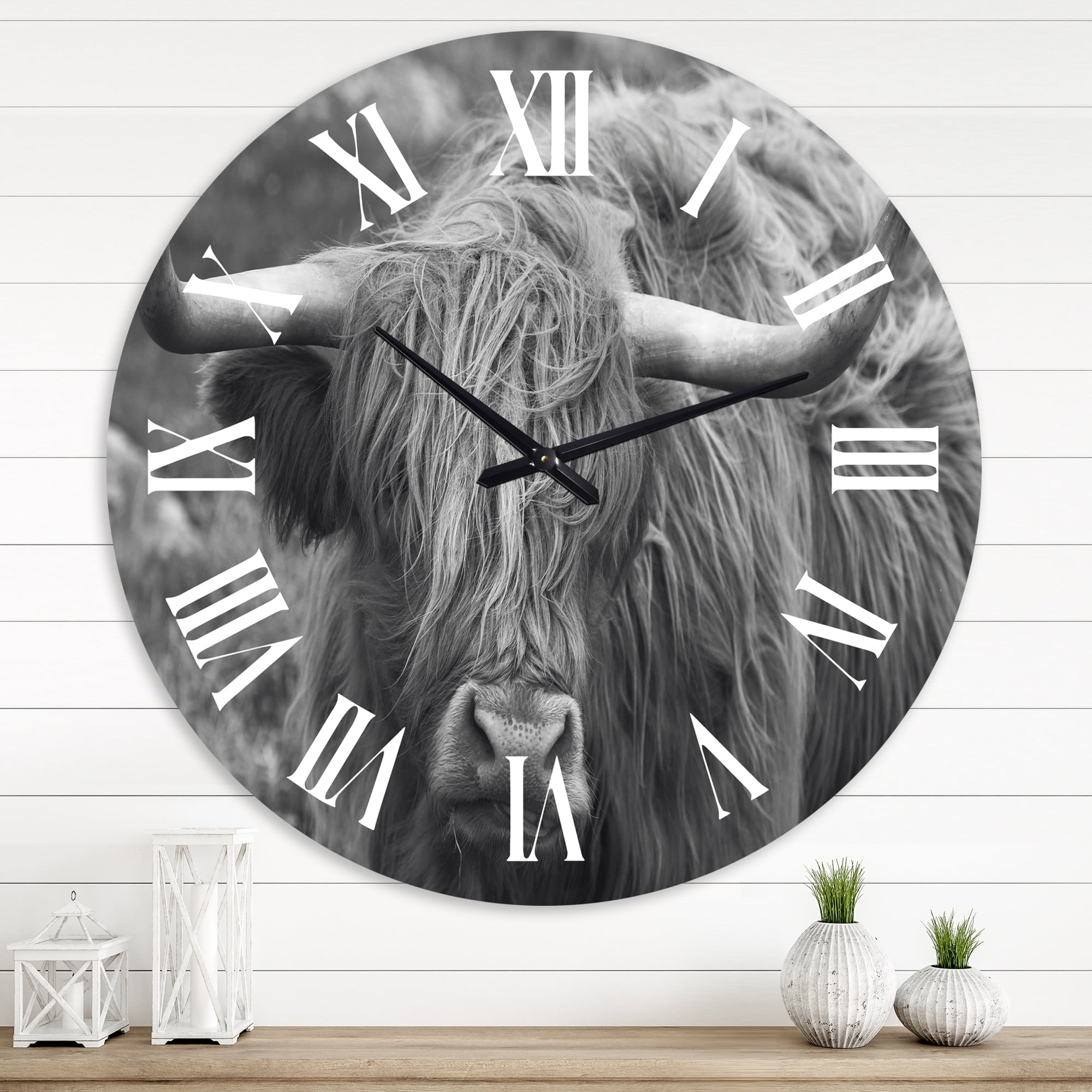 Designart 1 in Quartz Farmhouse Wall Clock