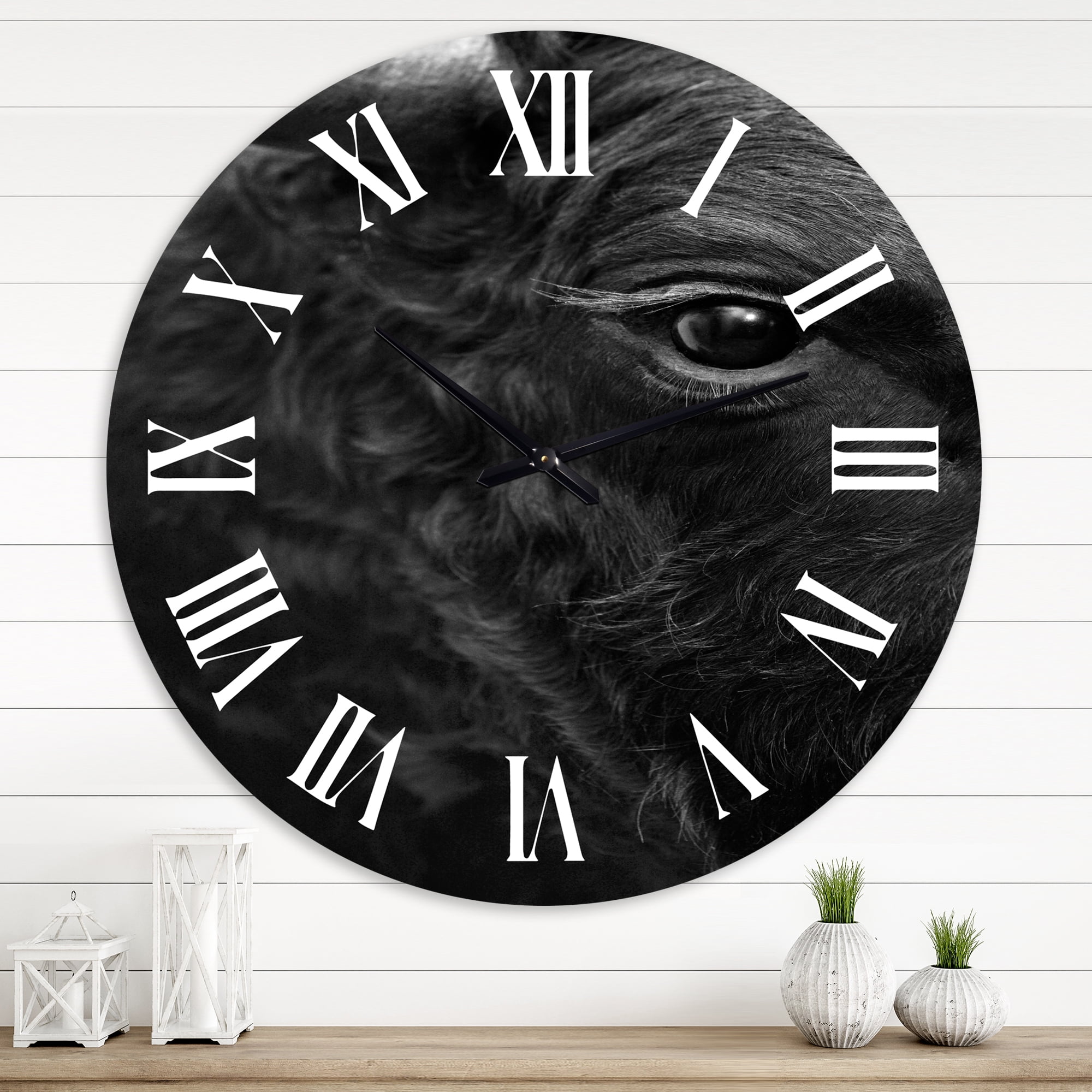 Designart 1 in Quartz Farmhouse Wall Clock