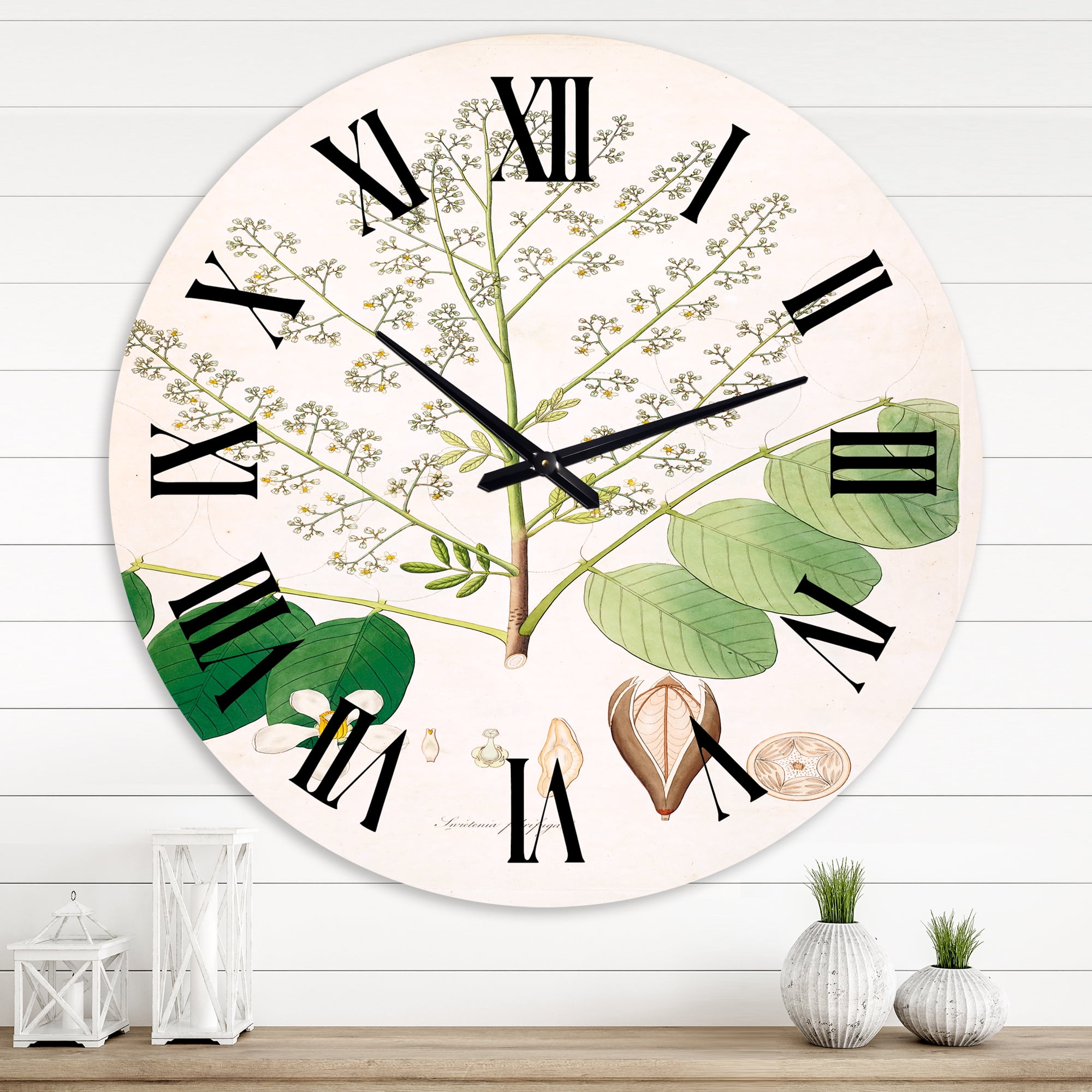 Designart 1 in Quartz Farmhouse Wall Clock