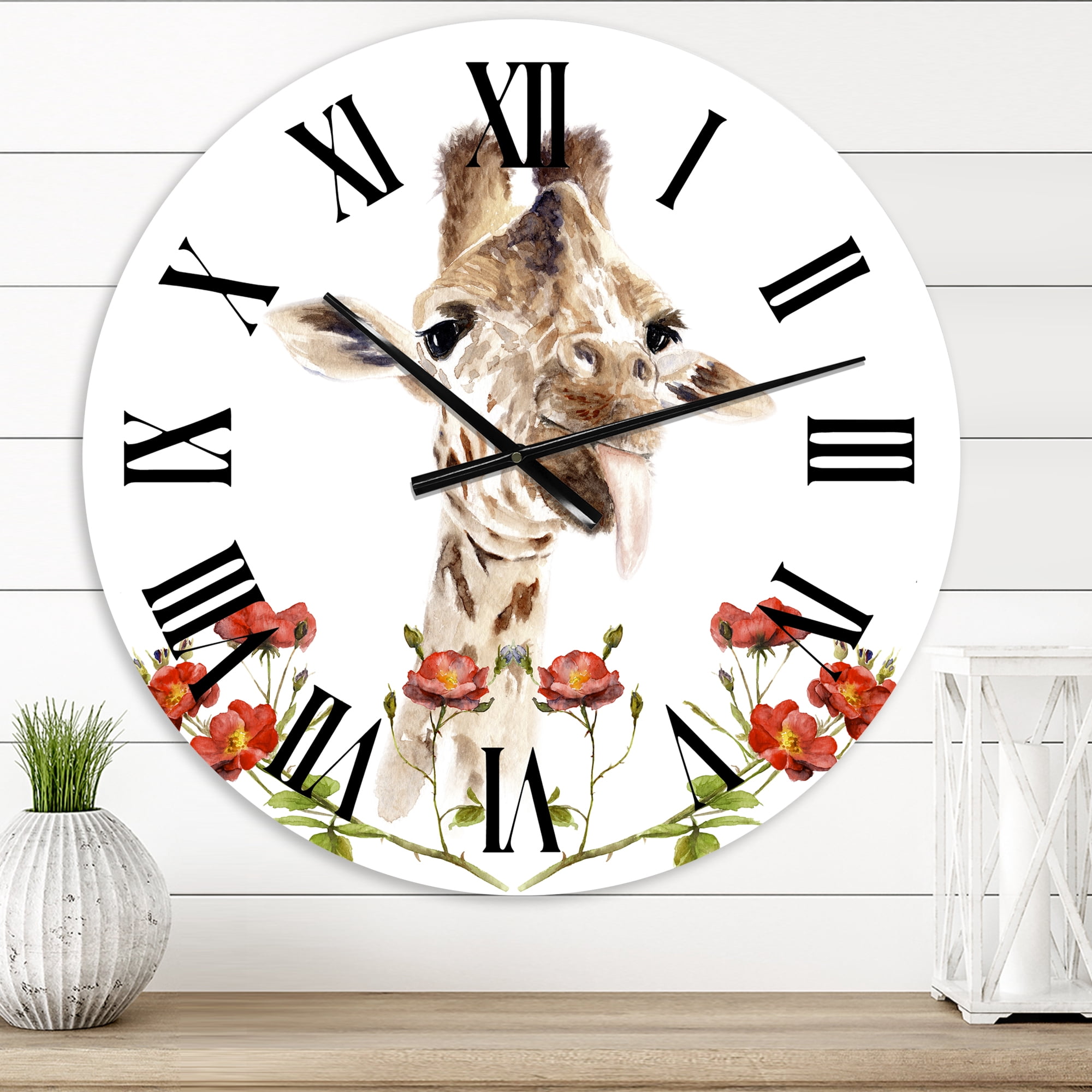 Designart 1 in Quartz Farmhouse Wall Clock