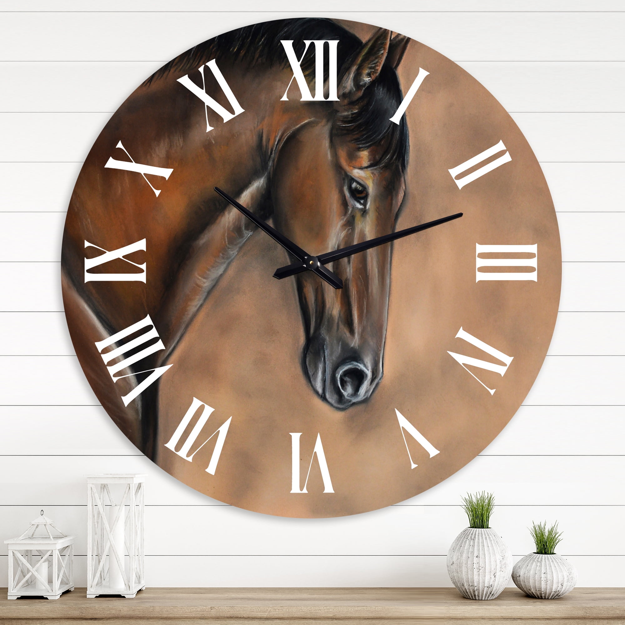 Designart 1 in Quartz Farmhouse Wall Clock