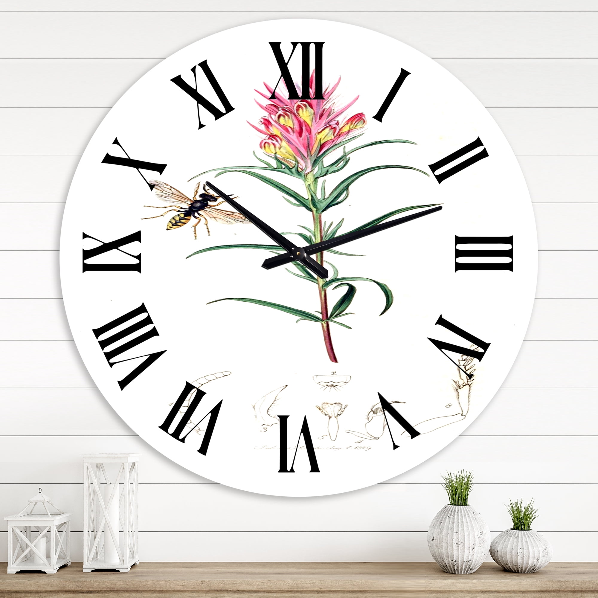 Designart 1 in Quartz Farmhouse Wall Clock