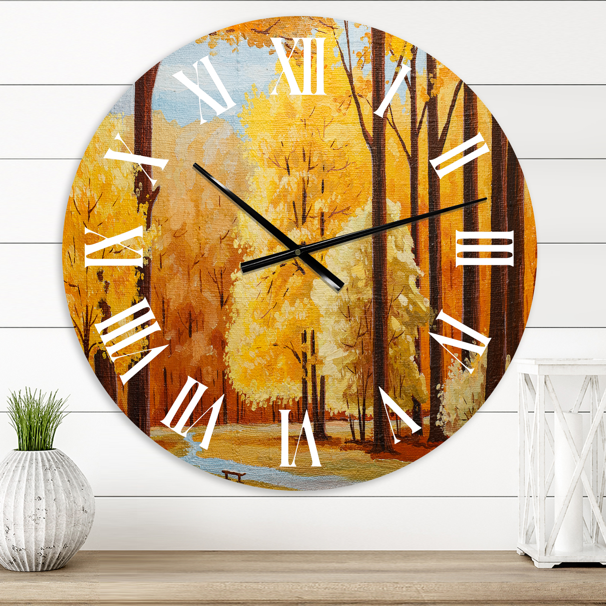 Designart 1 in Quartz Farmhouse Wall Clock