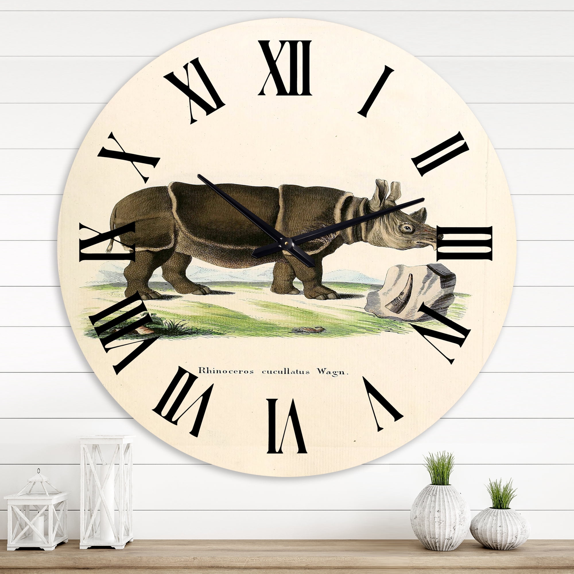Designart 1 in Quartz Farmhouse Wall Clock