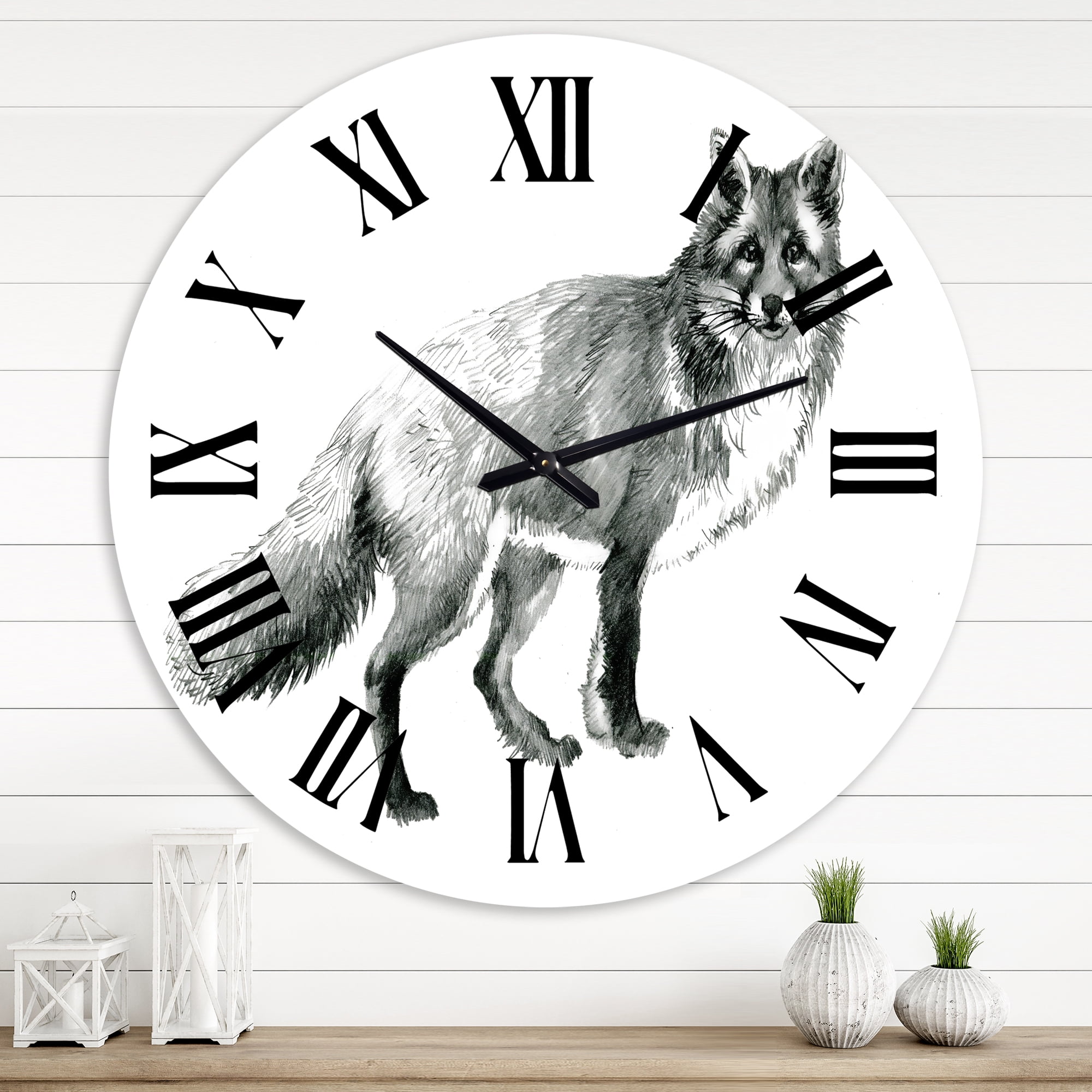 Designart 1 in Quartz Farmhouse Wall Clock
