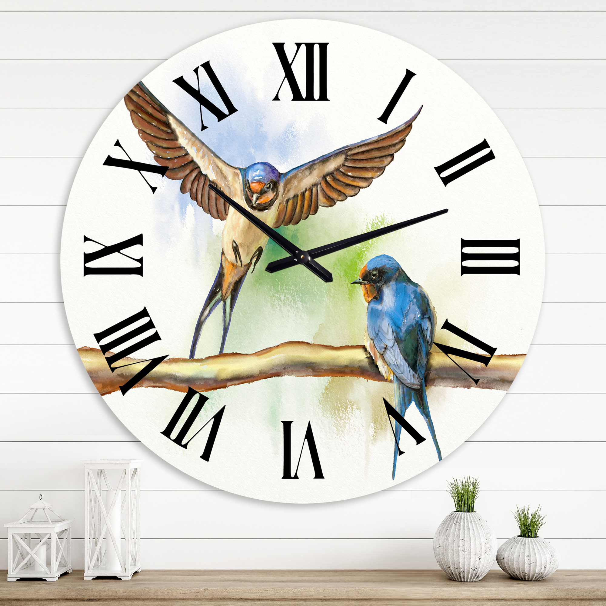 Designart 1 in Quartz Farmhouse Wall Clock