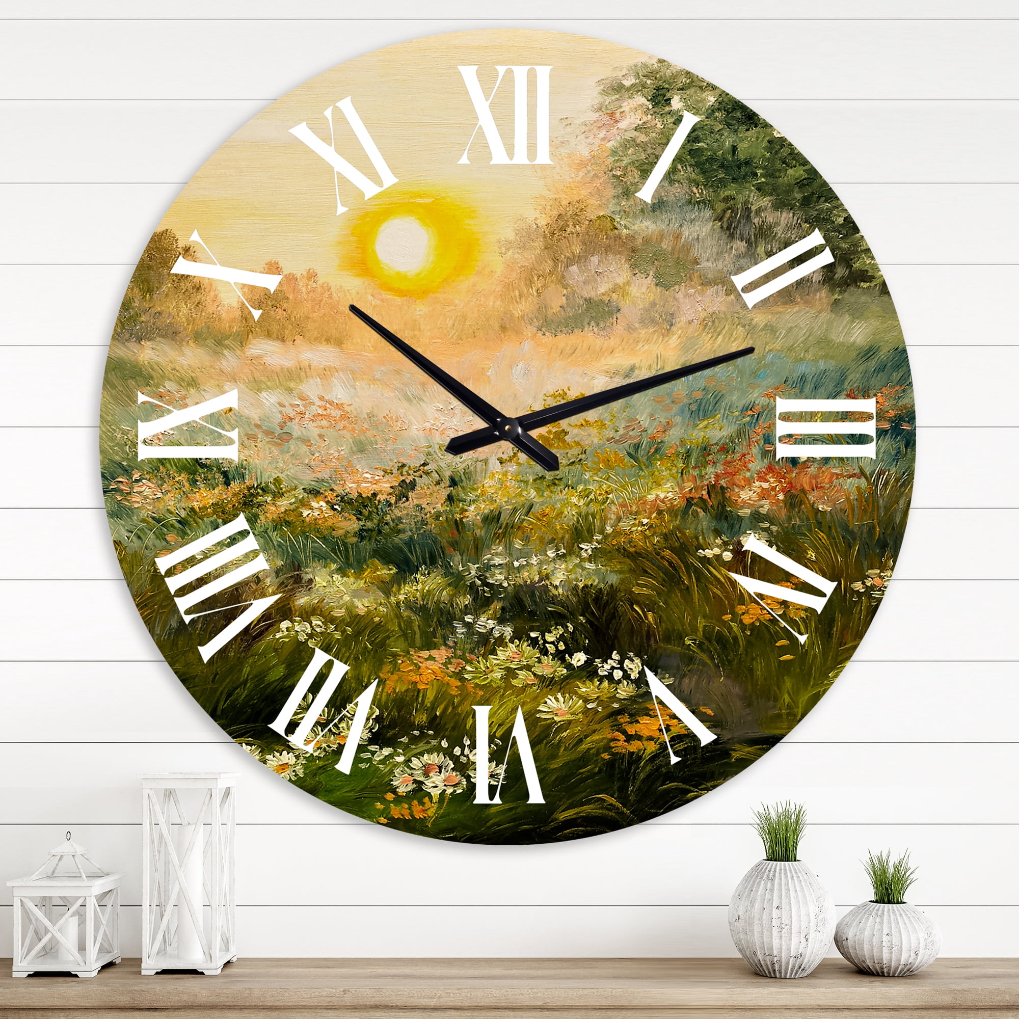 Designart 1 in Quartz Farmhouse Wall Clock