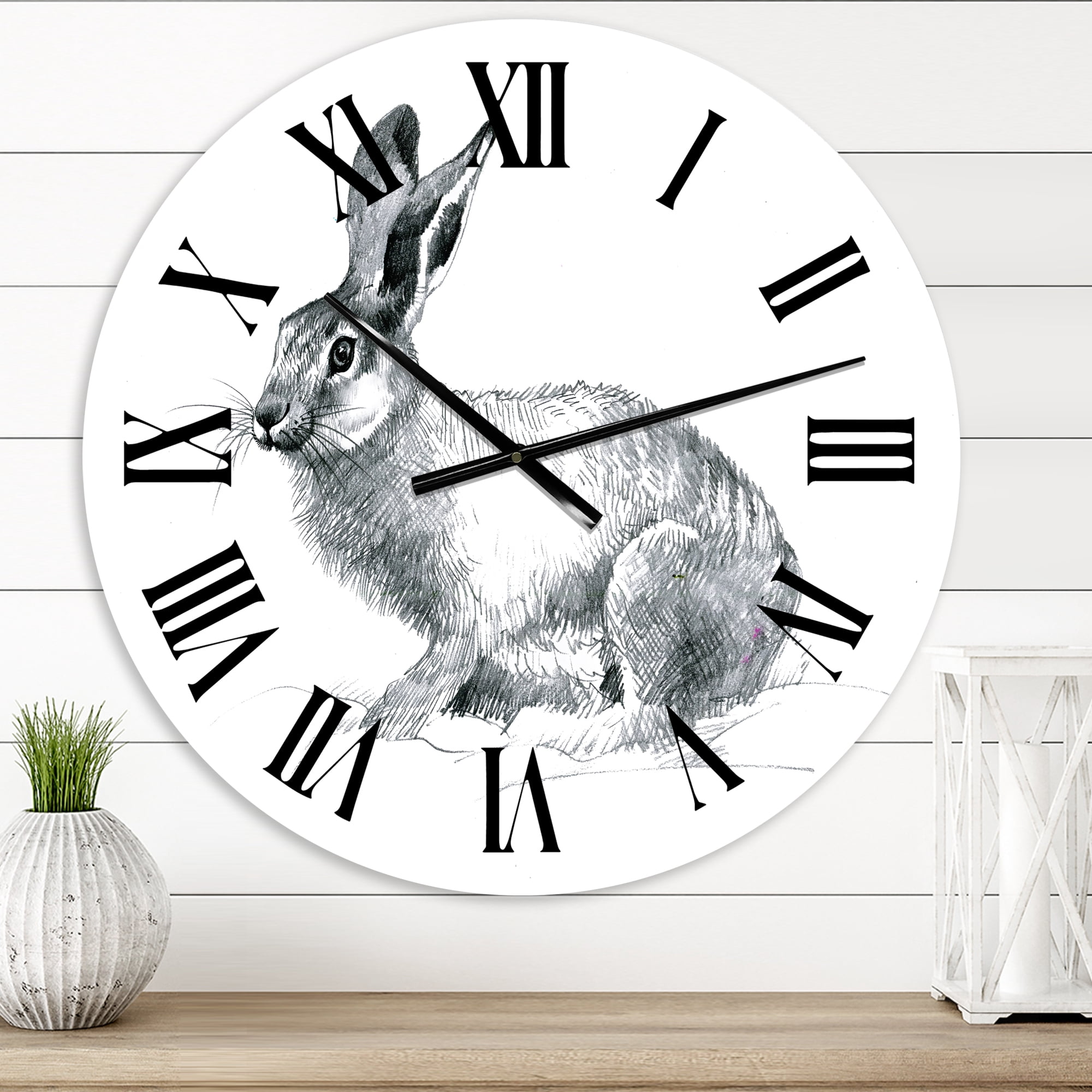 Designart 1 in Quartz Farmhouse Wall Clock