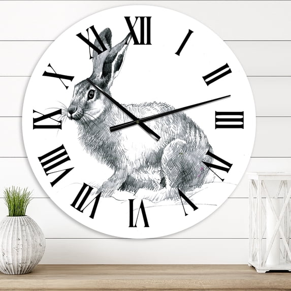 Designart 1 in Quartz Farmhouse Wall Clock