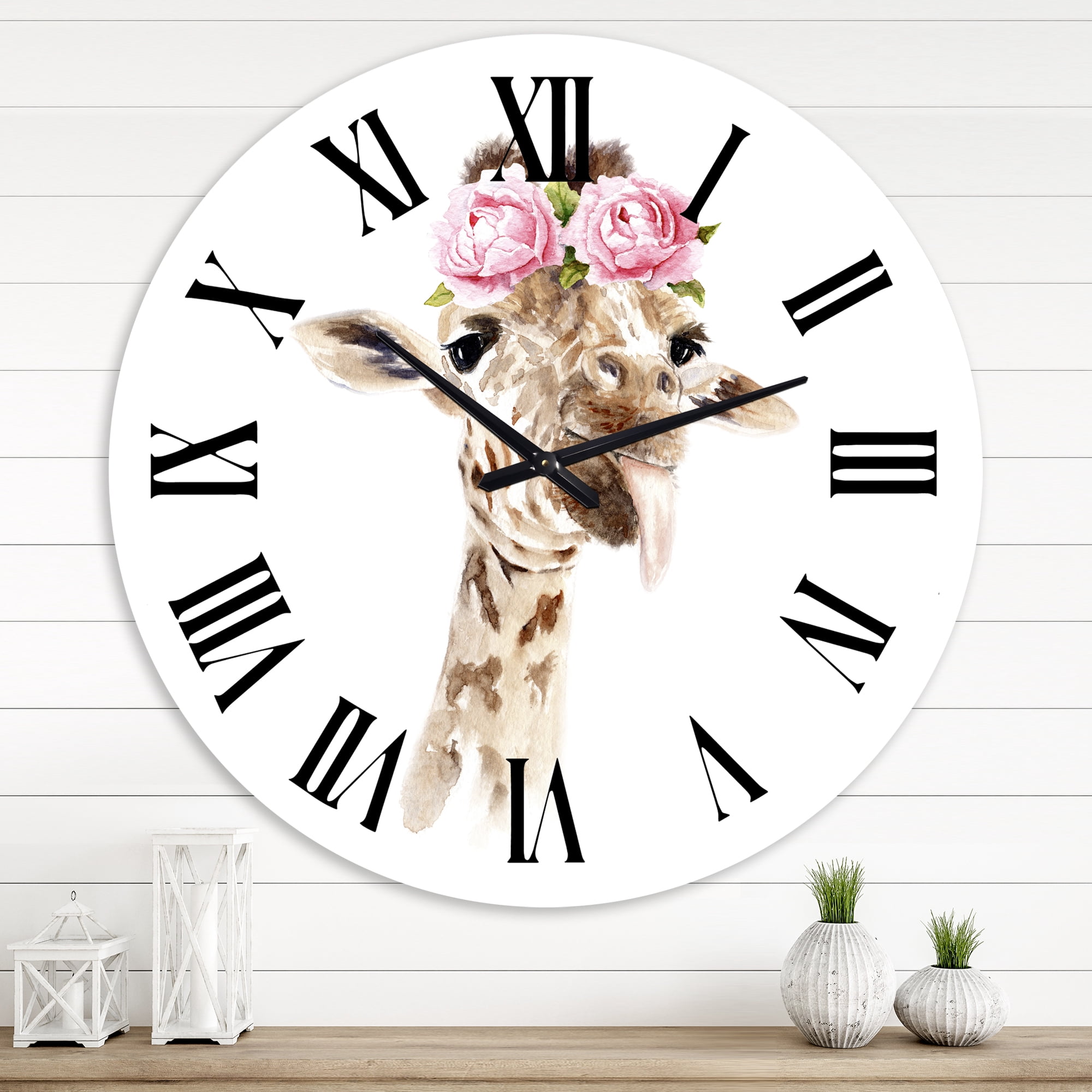 Designart 1 in Quartz Farmhouse Wall Clock