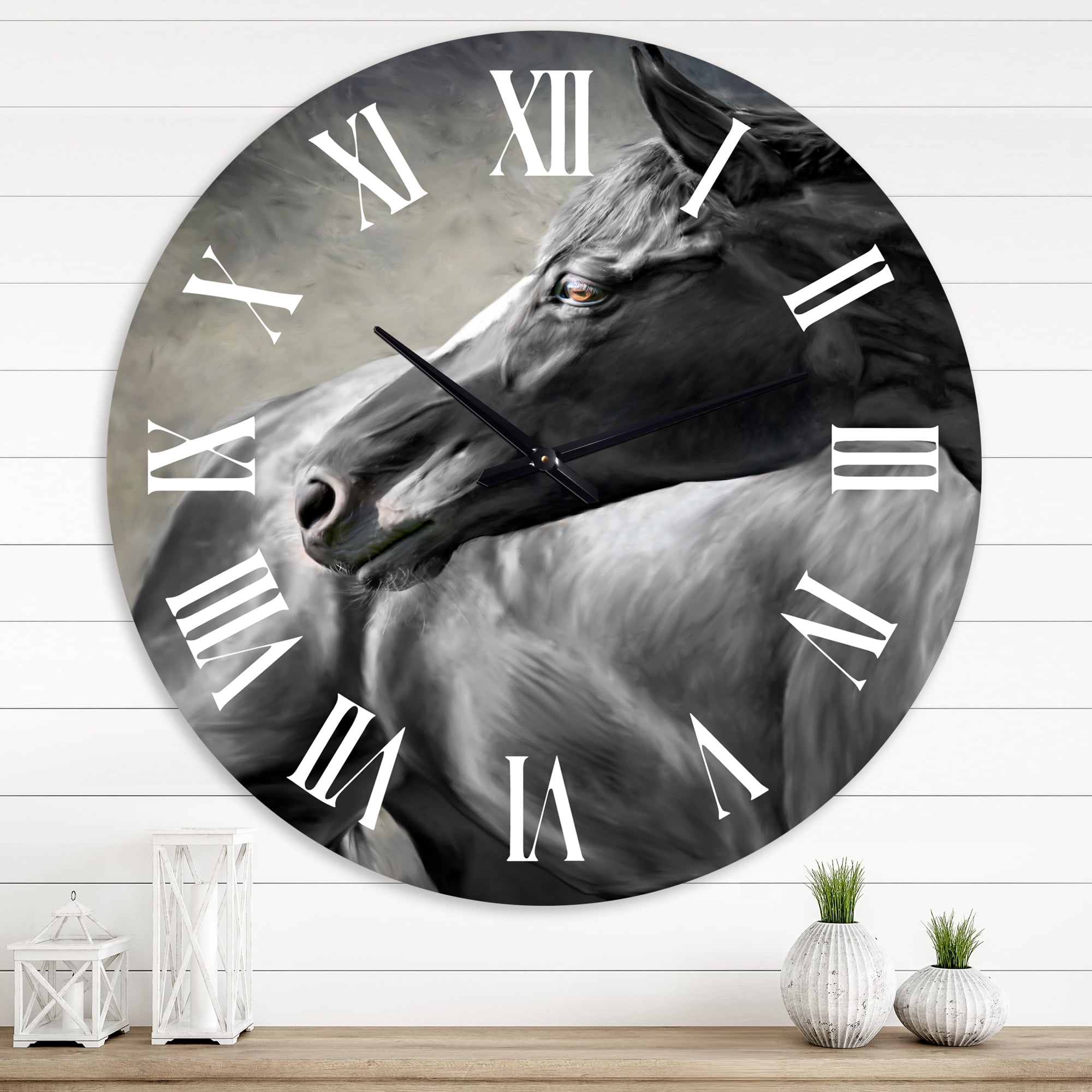 Designart 1 in Quartz Farmhouse Wall Clock