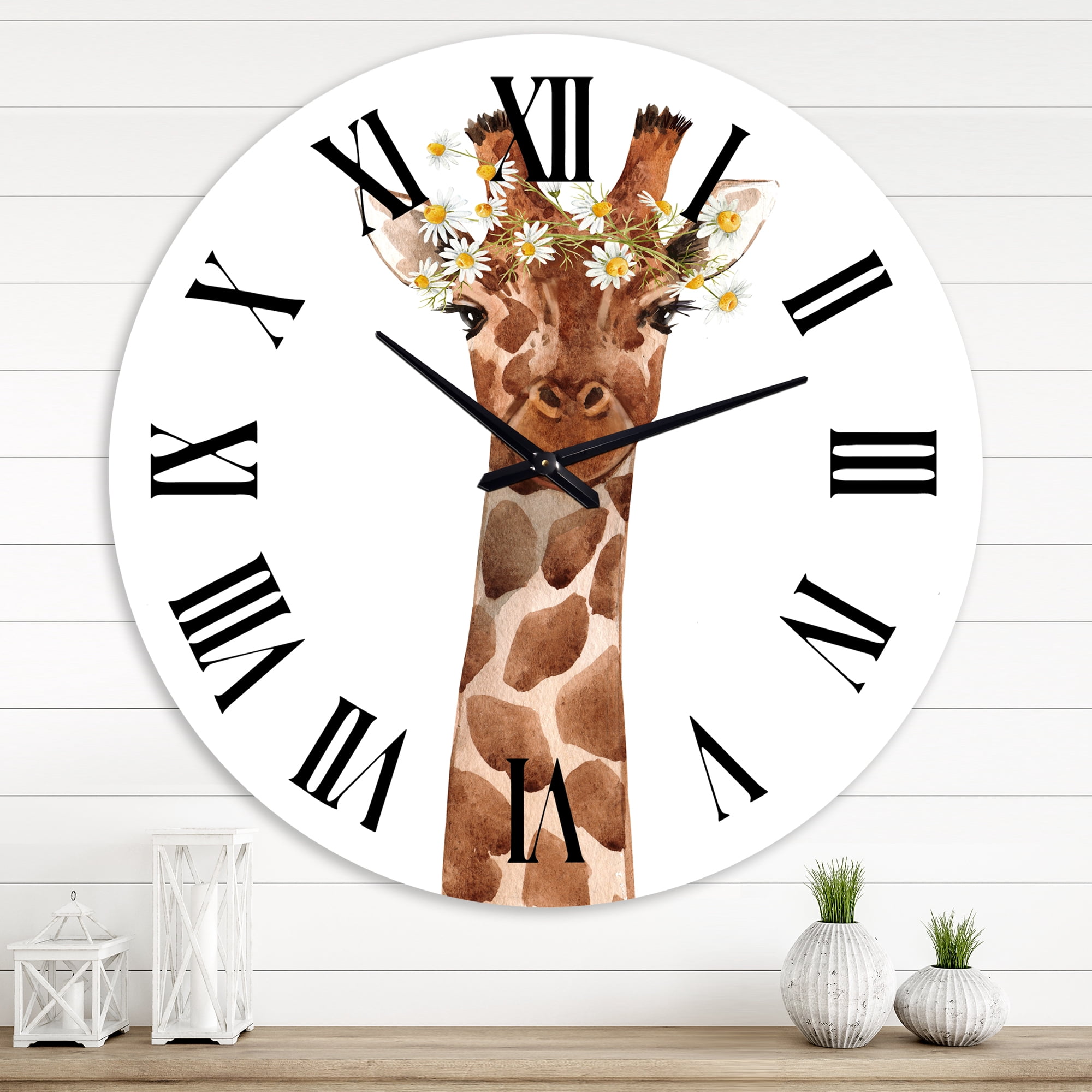 Designart 1 in Quartz Farmhouse Wall Clock