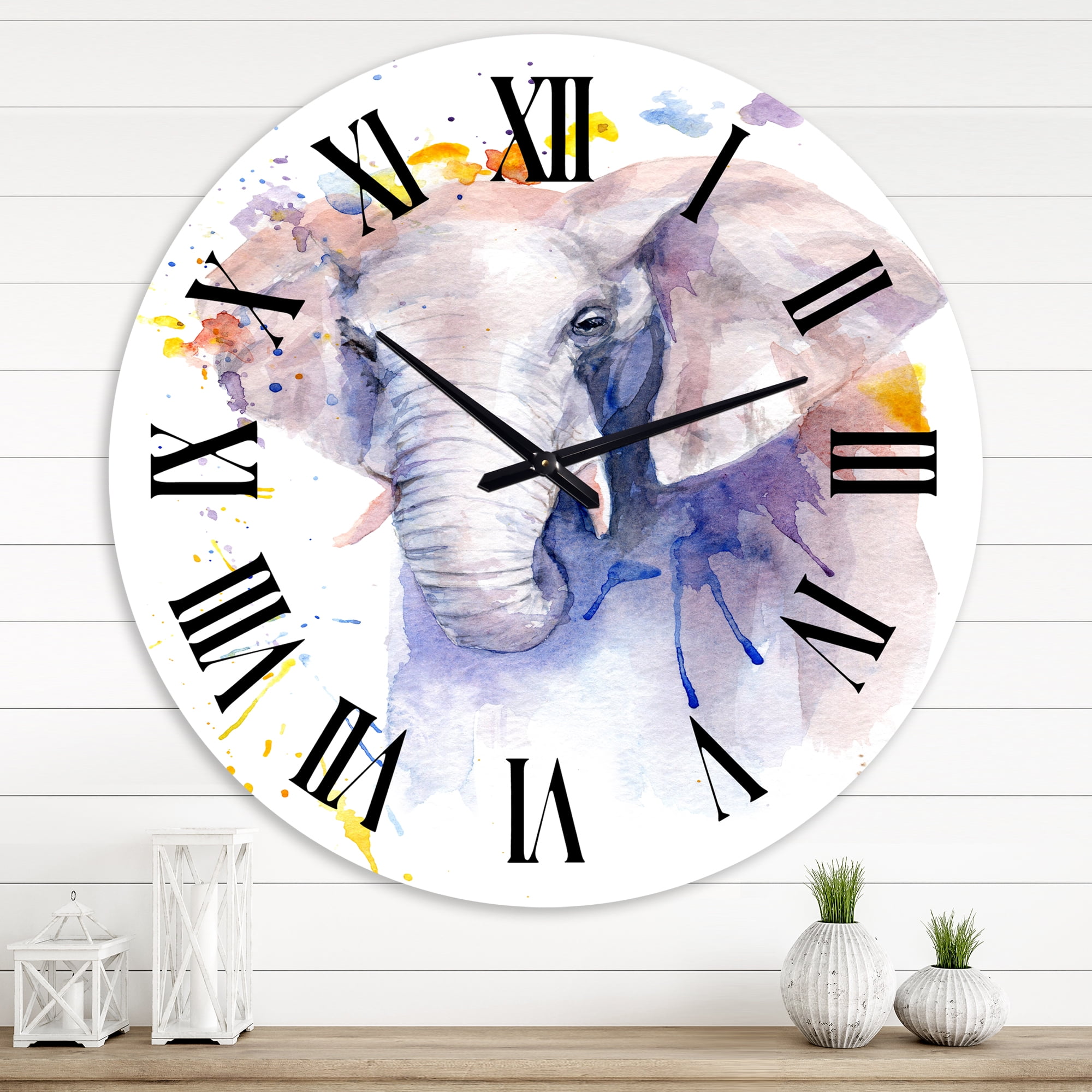Designart 1 in Quartz Farmhouse Wall Clock
