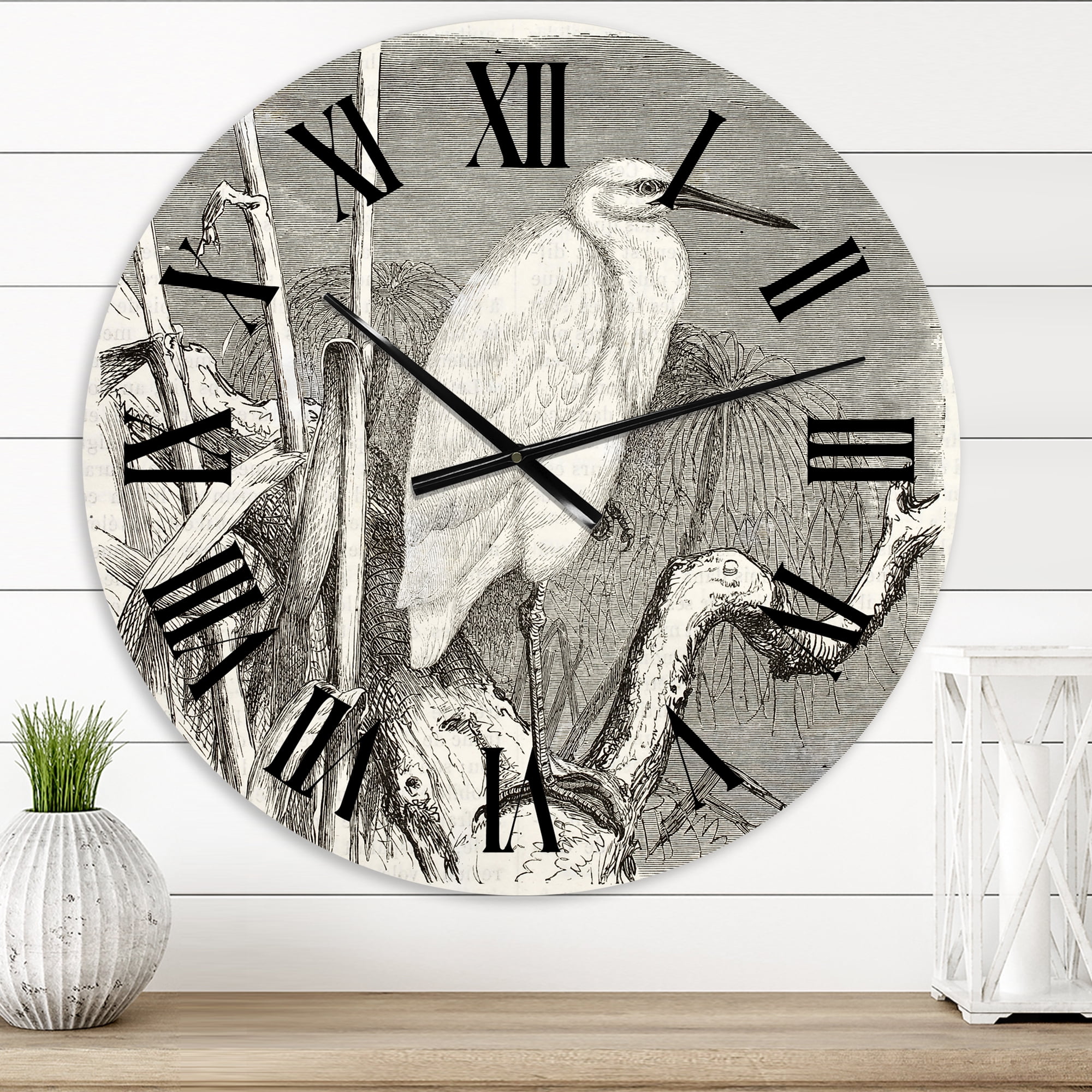 Designart 1 in Quartz Farmhouse Wall Clock