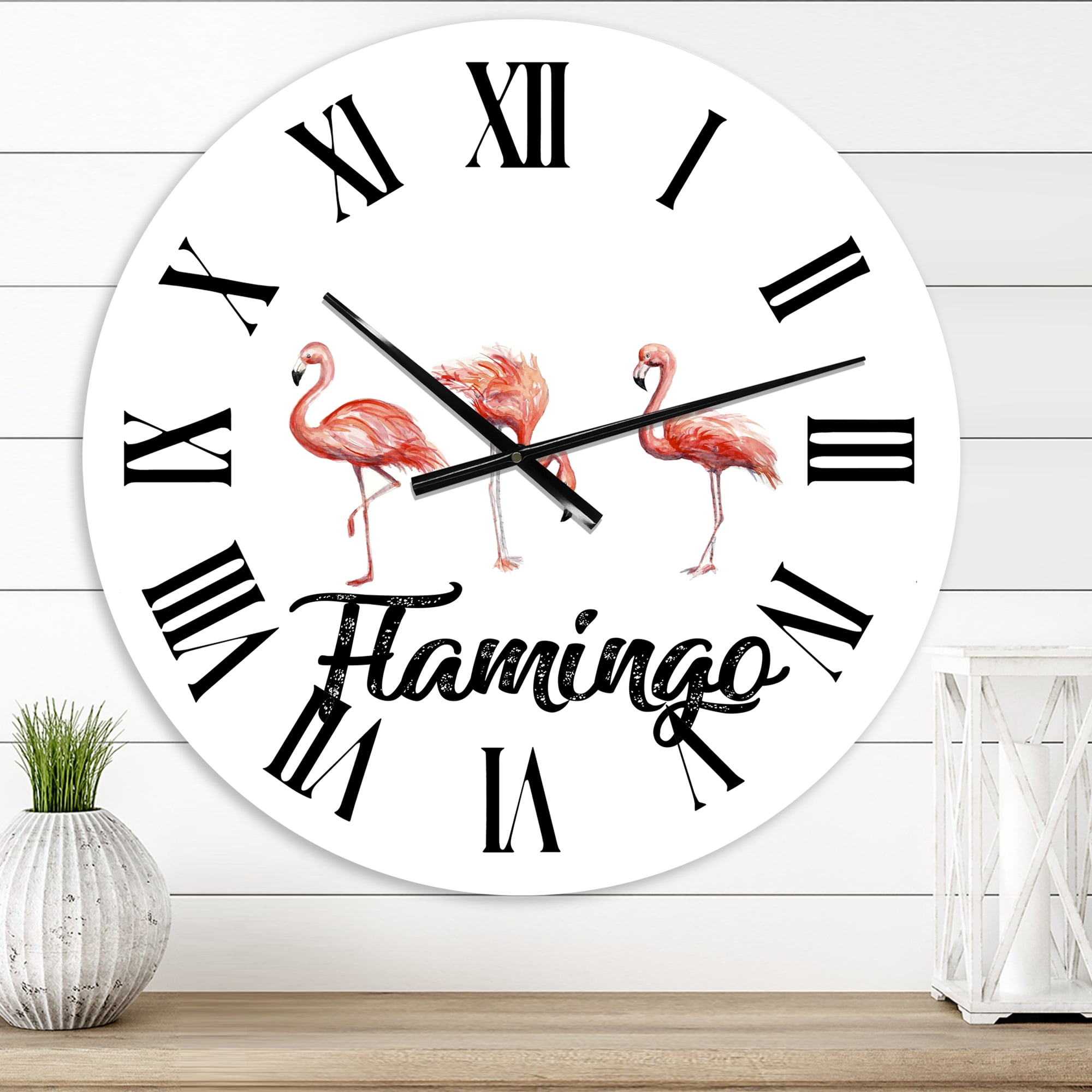 Designart 1 in Quartz Farmhouse Wall Clock
