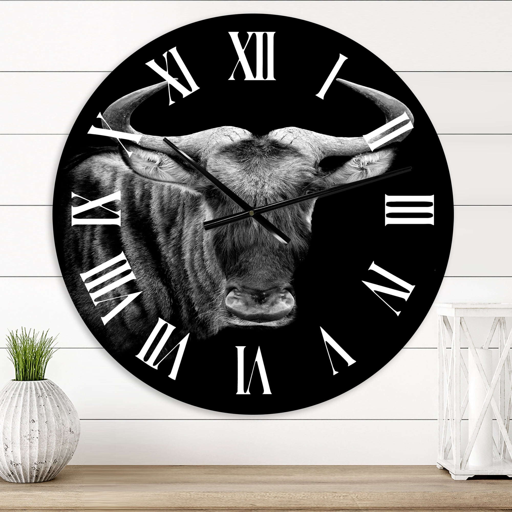 Designart 1 in Quartz Farmhouse Wall Clock