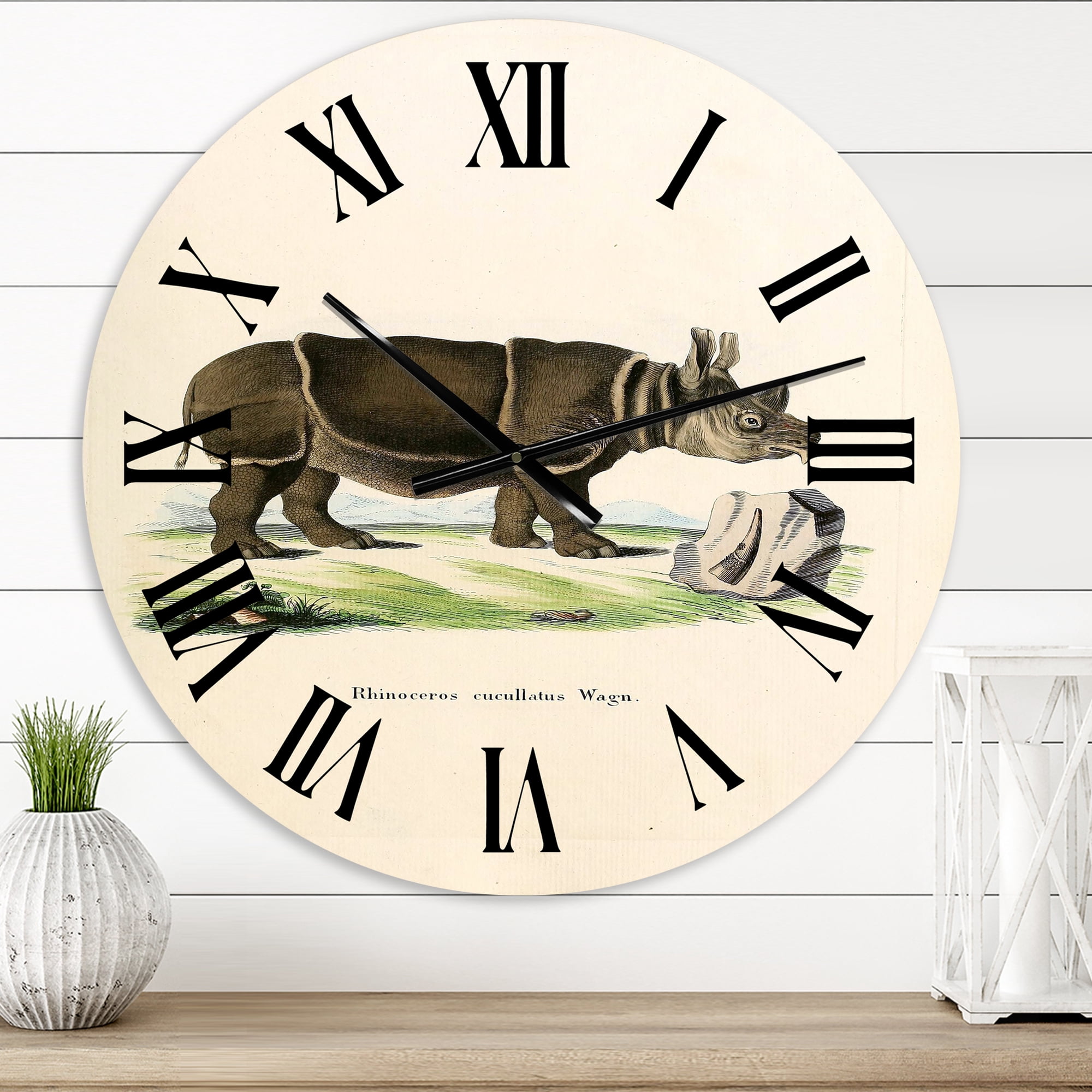 Designart 1 in Quartz Farmhouse Wall Clock